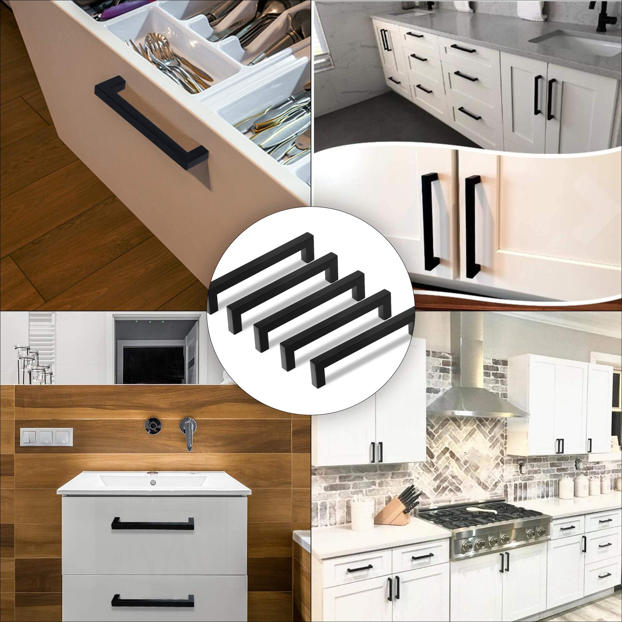 LONTAN Lot De 25 Poignee De Meuble Cuisine Noir Poignet De Porte