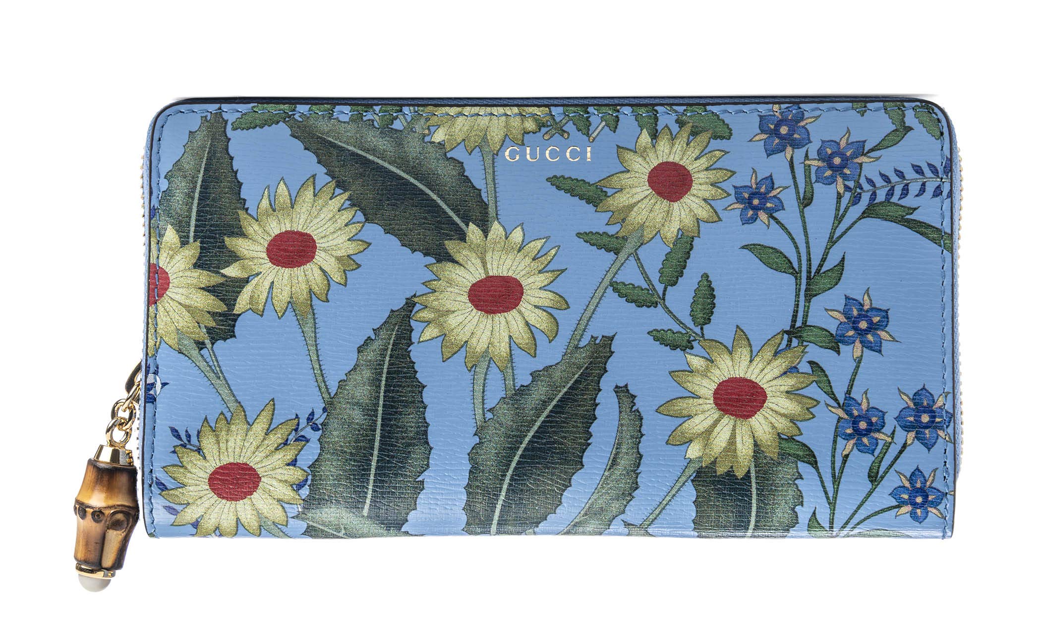 gucci blue flower wallet