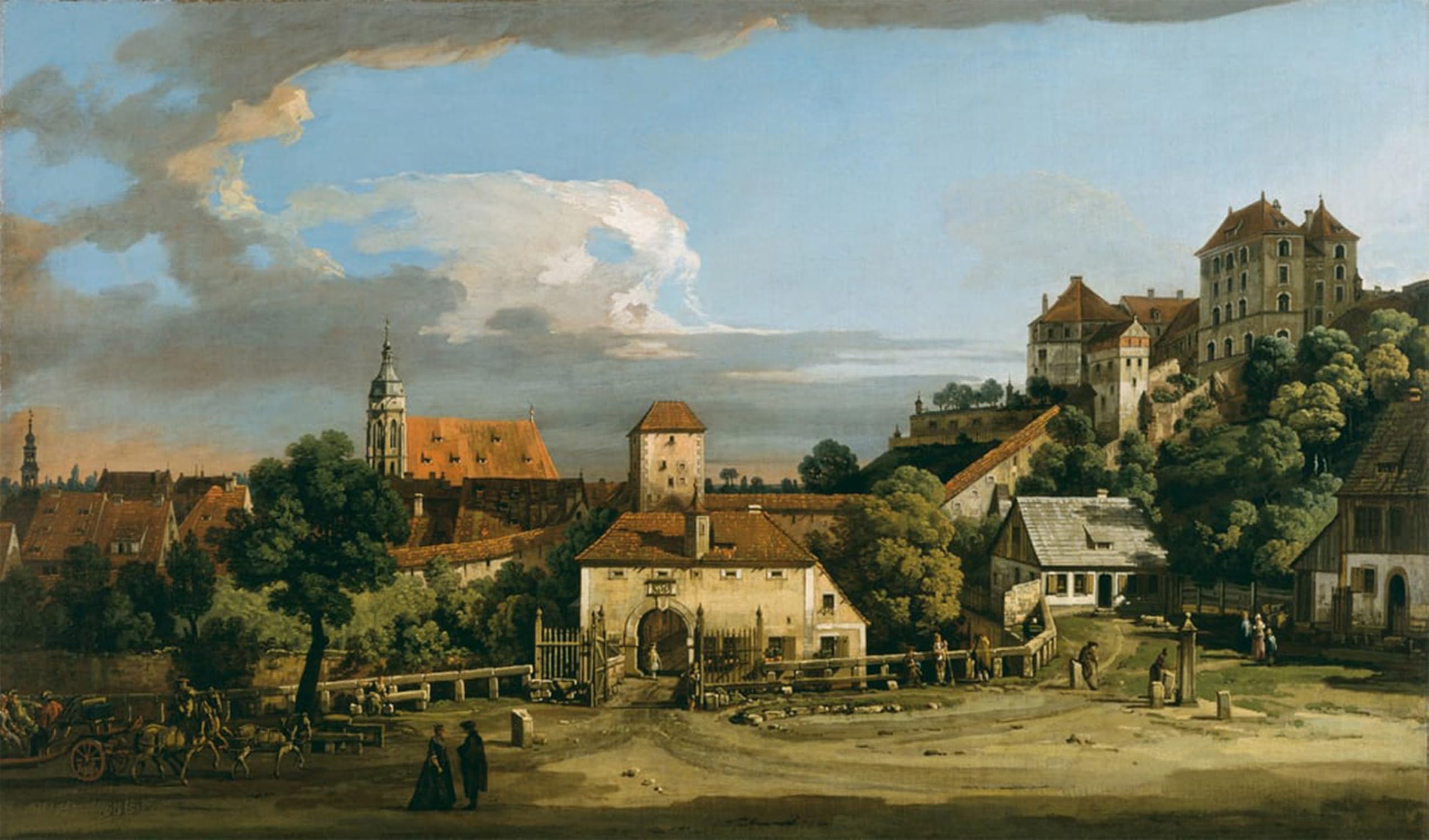 SERENDIPITP Vintage Picture Print on Canvas Wall Art Poster Pirna the Obertor From the South by Bernardo Bellotto Artwork Print Poster for Wall Decor 60x90cm