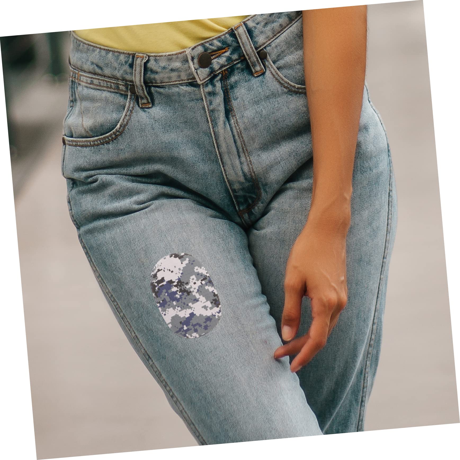 TEHAUX 60pezzi Toppe Termoadesive Per Abbigliamento Patches Camouflage Per Riparazione e Decorazione Di Giacche Jeans e Zaini