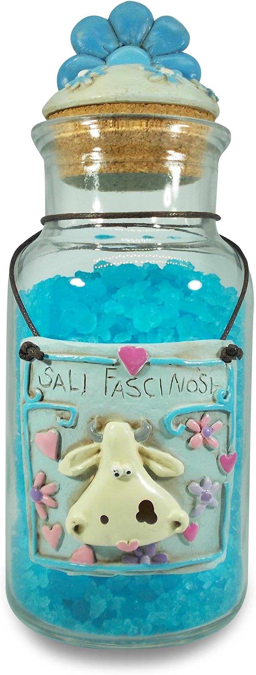 Paul Clear Salts Enthralled Cow Vase, Light Blue, 8 x 8 x 20 cm