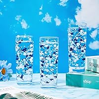 Vista 6 de Tondiamo 24 piezas de perlas artificiales para velas flotantes, perlas de imitación, guirnalda de cuentas, decoración de centro de mesa para azul