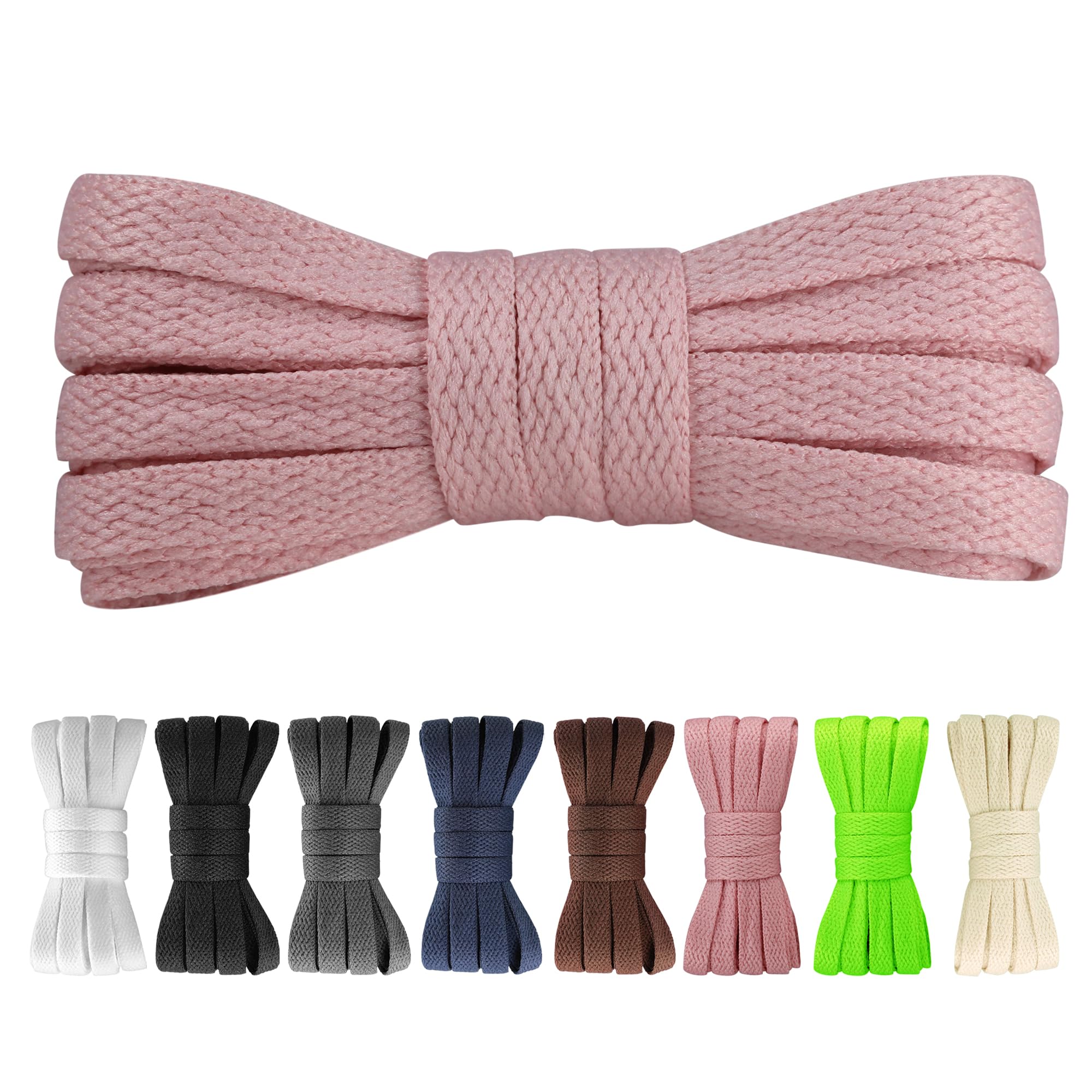 Yusimu Flache Schnürsenkel - 8 mm Breite Hochwertige Ersatz Schuhbänder für Damen, Herren und Kinder, Geeignet für Sneakers, Sportschuhe und Freizeitschuhe