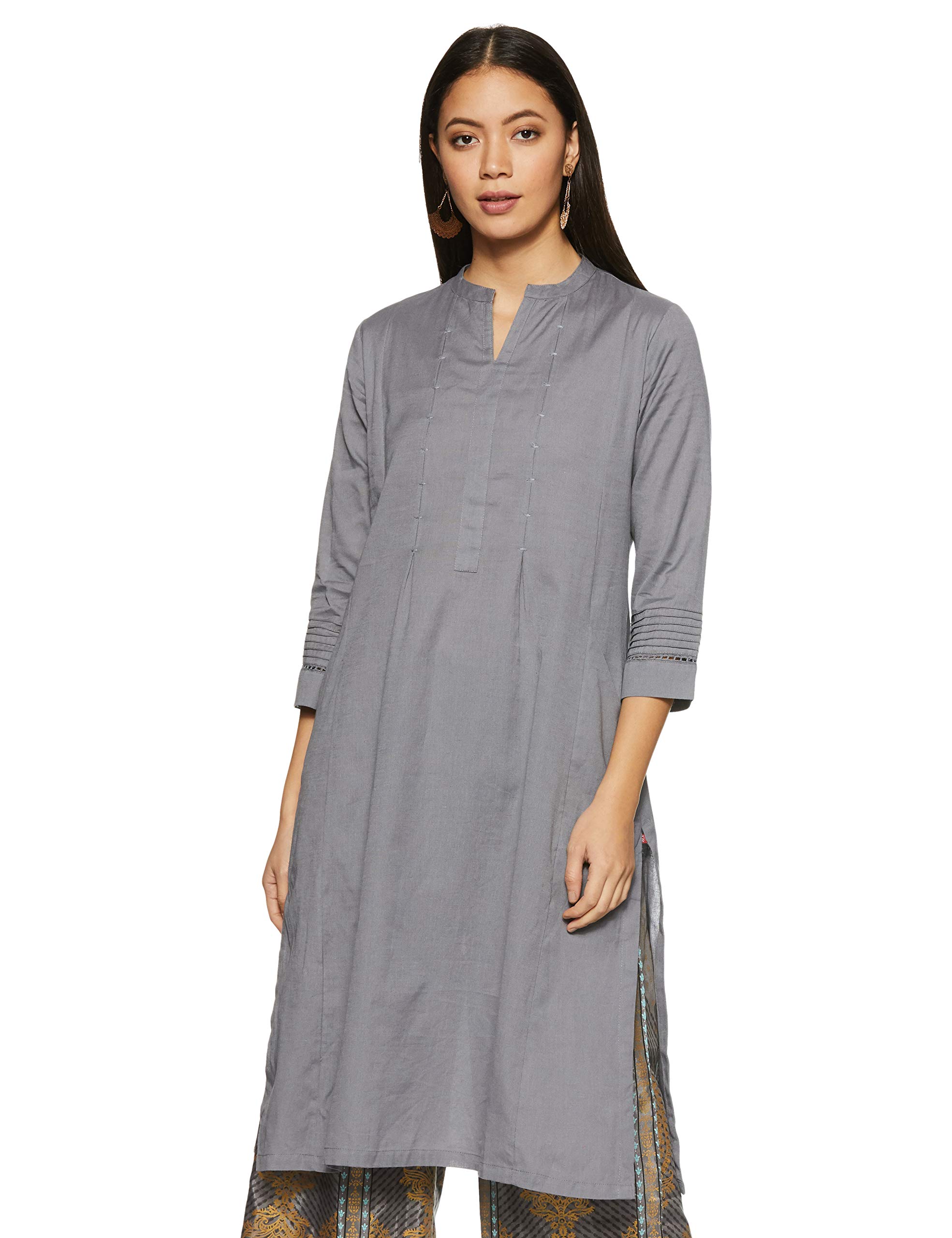 Biba Women's Cotton Straight Kurta