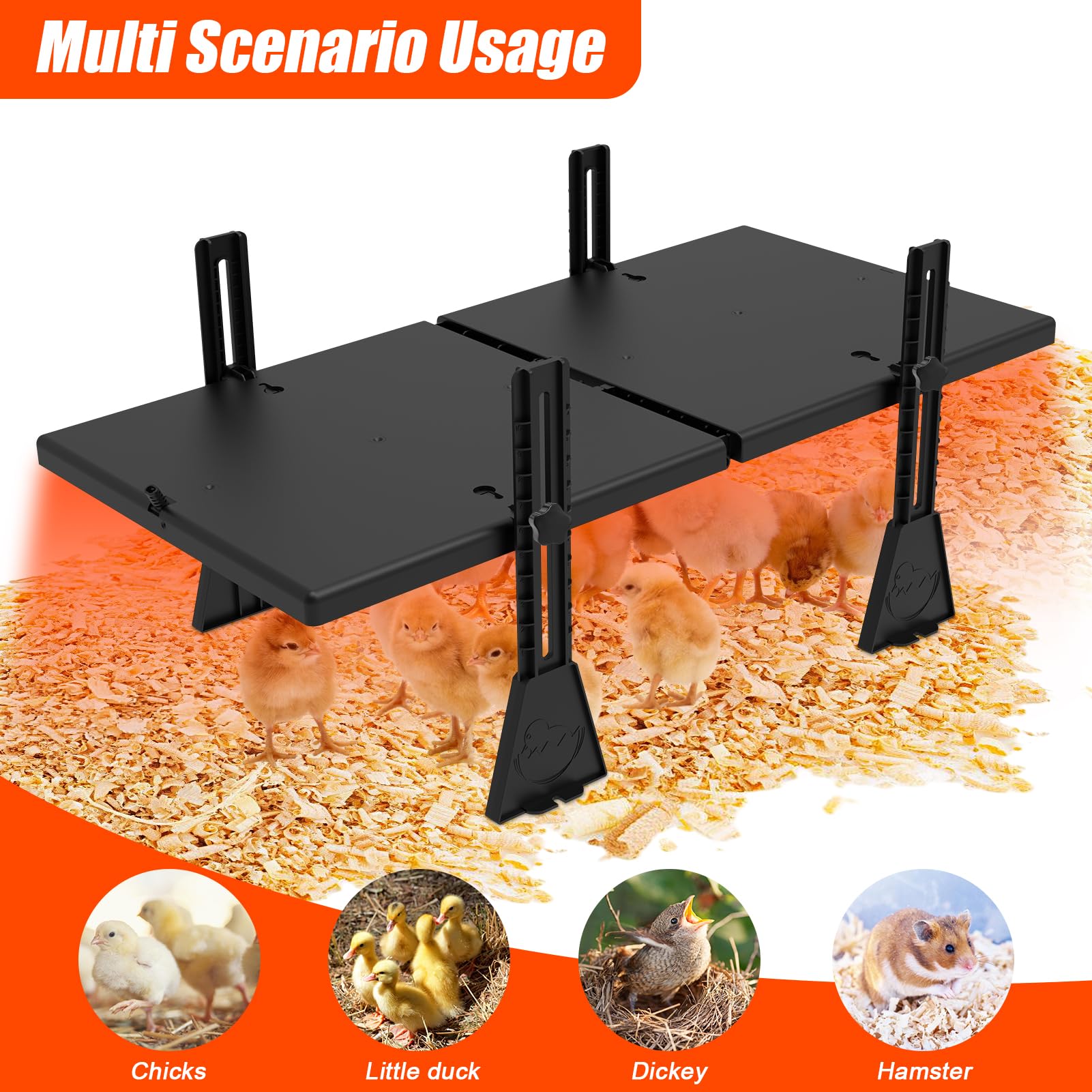 Calentador de criador para pollitos: placa de calefacción para criar pollitos con placa de fácil limpieza para aves de corral, calentador de pollitos