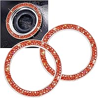Vista 9 de Anillos brillantes para botón de arranque y parada de automóvil, emblema, diamantes de imitación rojos, accesorios de decoración para mujeres