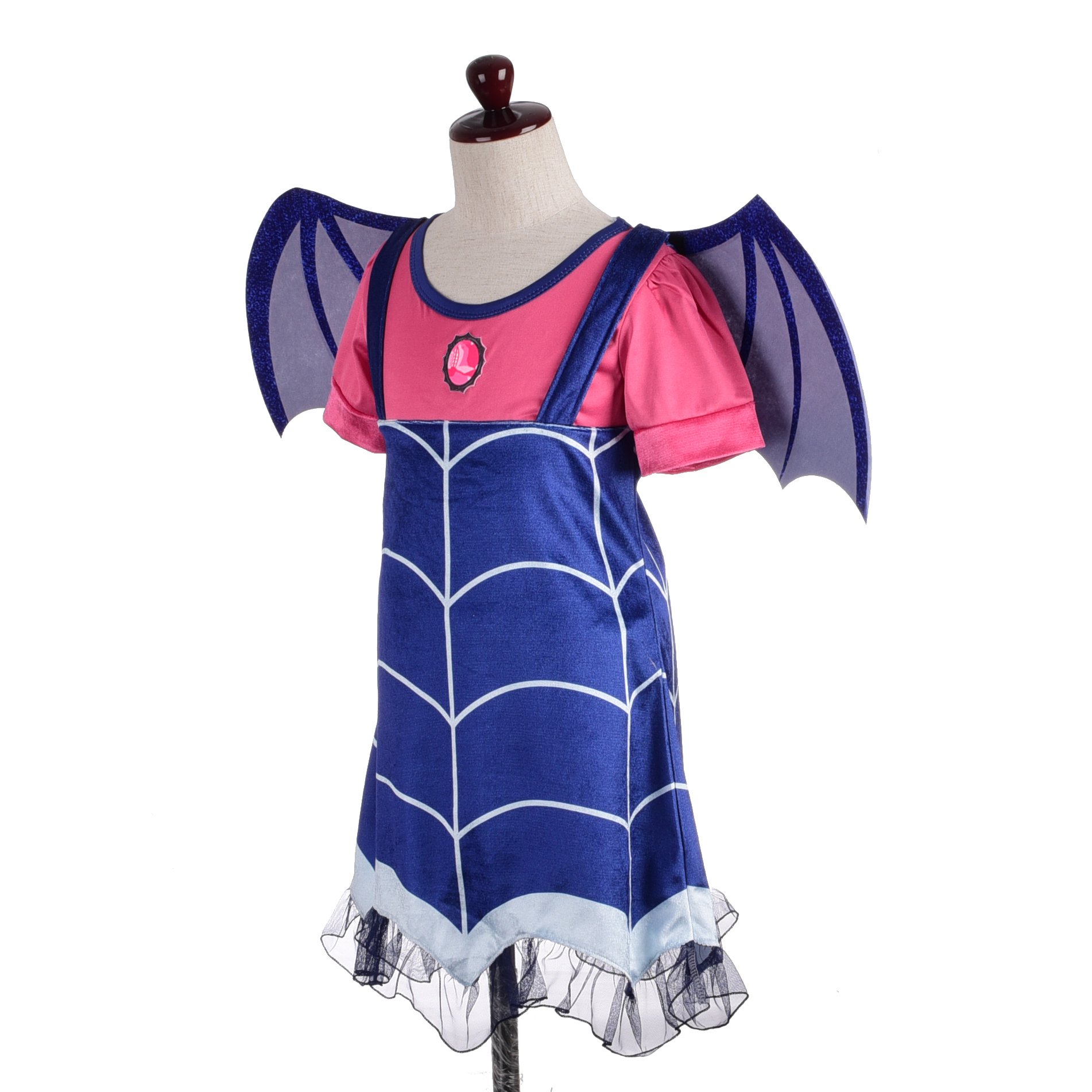 Lito Angels Halloween Costume Fancy Party Dress Up with Bat Wings and Hair Hoop Headwear for Kids Girls Age 3-4 Years, B - Image 3
