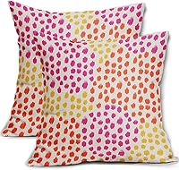 Vista 9 de Fundas de almohada marrón y blancas de 18 x 18 pulgadas, juego de 2 almohadas boho grises con lunares, fundas de almohada modernas estampadas