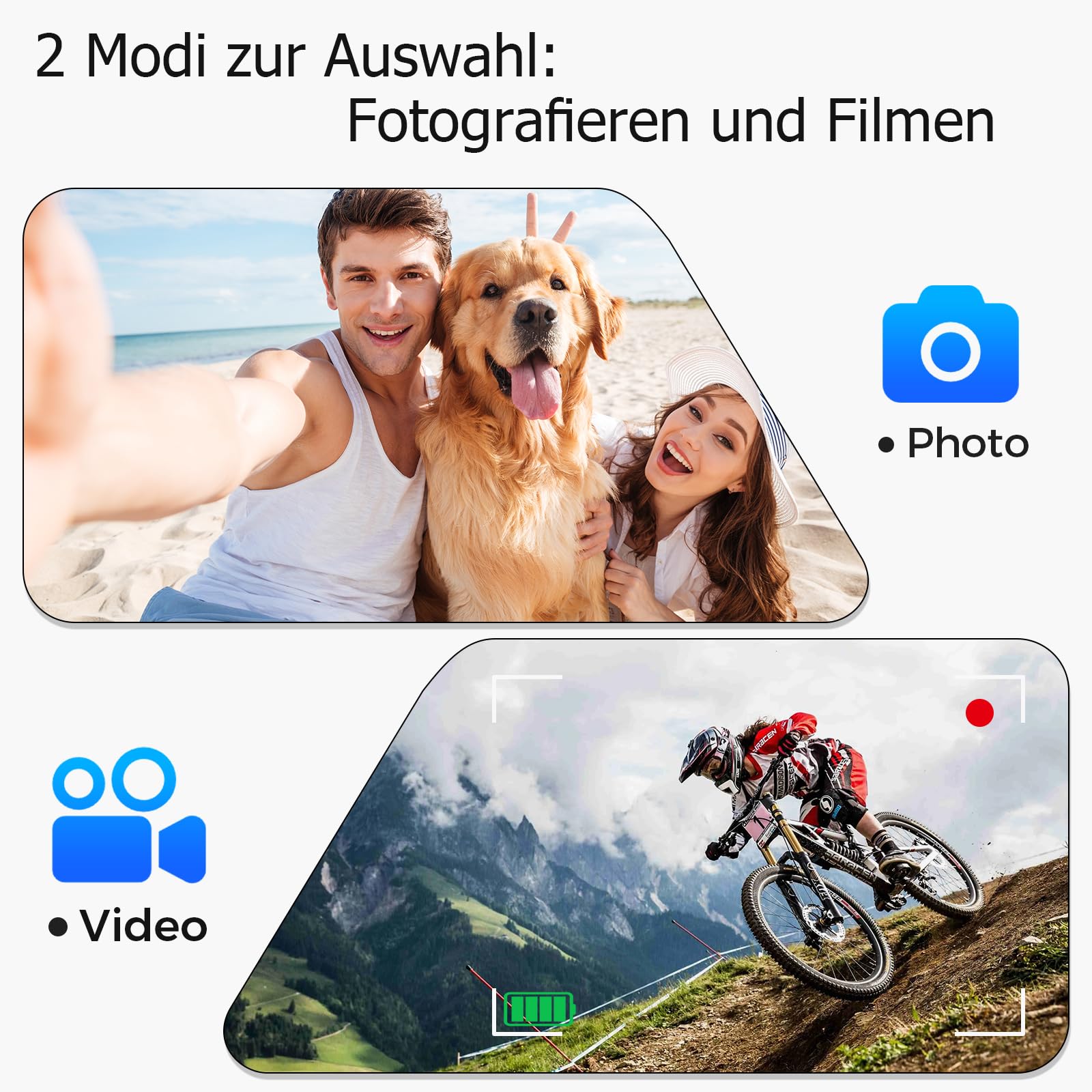 4K 32GB Mini Action Cam & Bodycam Tragbares Mini Körperkamera | 120° Weitwinkel POV Vlog Kamera Sportkamera für Motorrad,Radfahren,Reisen und Haustiere