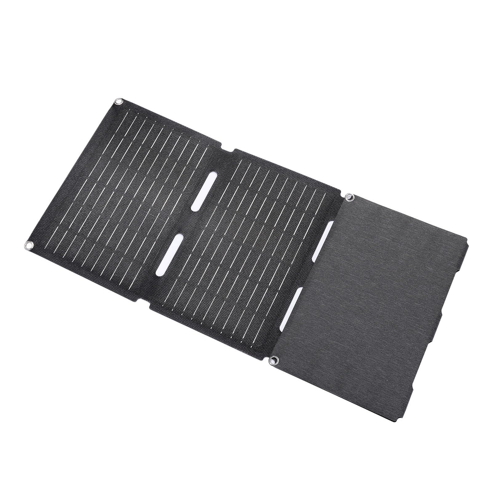 Caricatore a Pannello Solare Pieghevole da 80 W Pannello Solare USB Monocristallino Portatile Impermeabile Ed Efficiente per L'escursionismo in Campeggio
