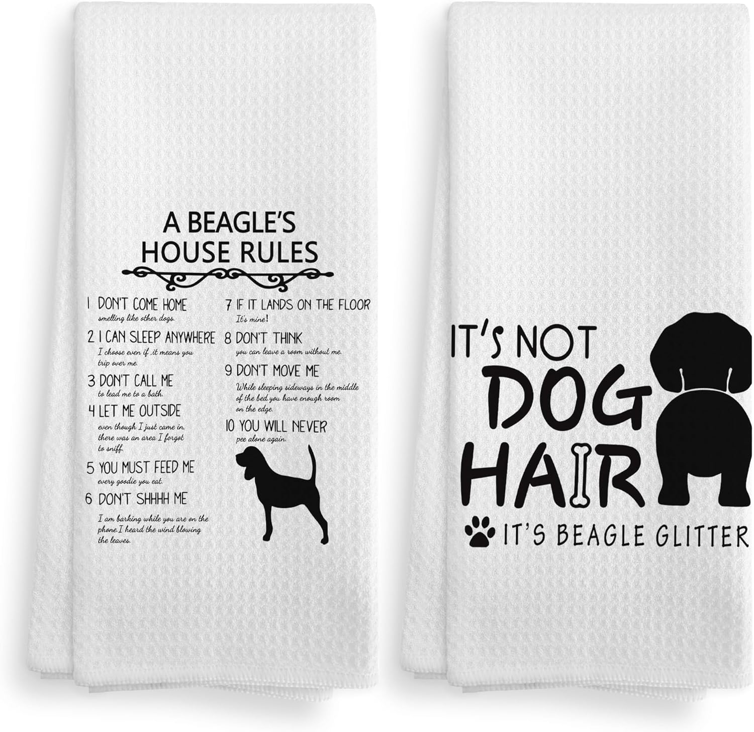NOQL Beagle Dog Towel, Dog Kitchen Towels, Beagle Dog