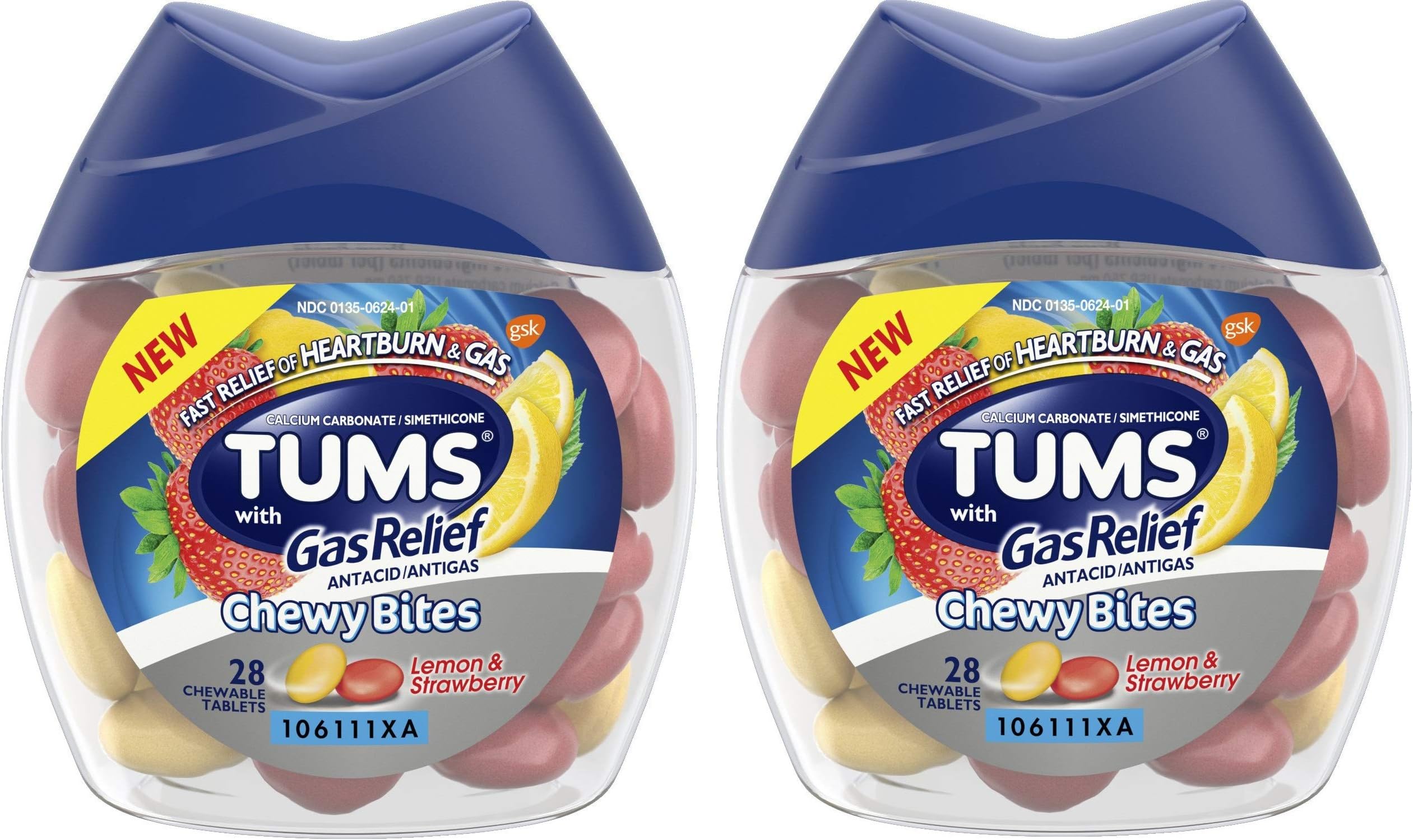 Chewy Bites + Gas Relief, 28 Count (Pack of 2)