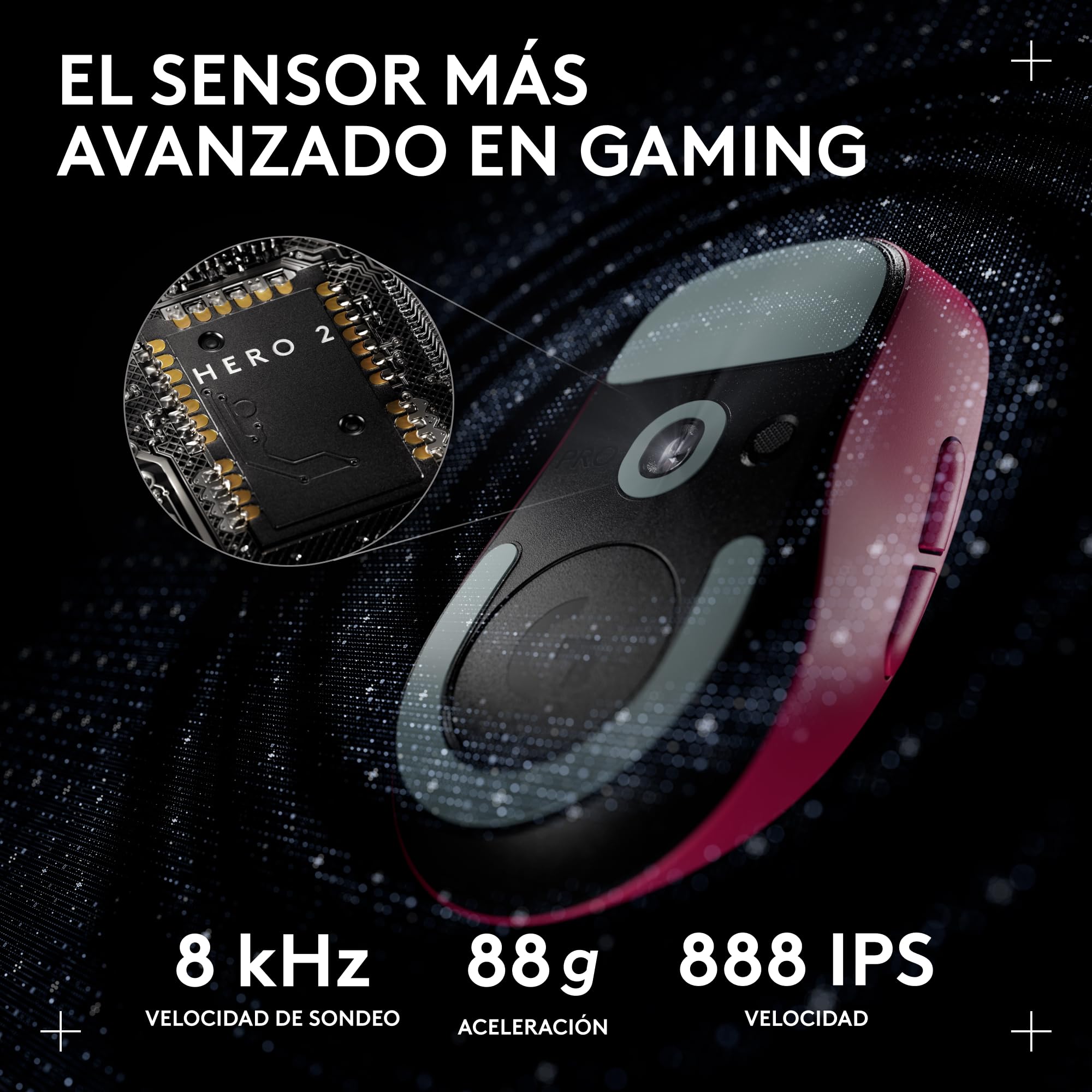 Logitech G Pro X Superlight 2 Dex Wireless Gaming Mouse | 60g pro-grade right-handed mouse, 5 buttons, USB-C, 44k DPI, up to 8 kHz polling, PC/Mac - Rosa