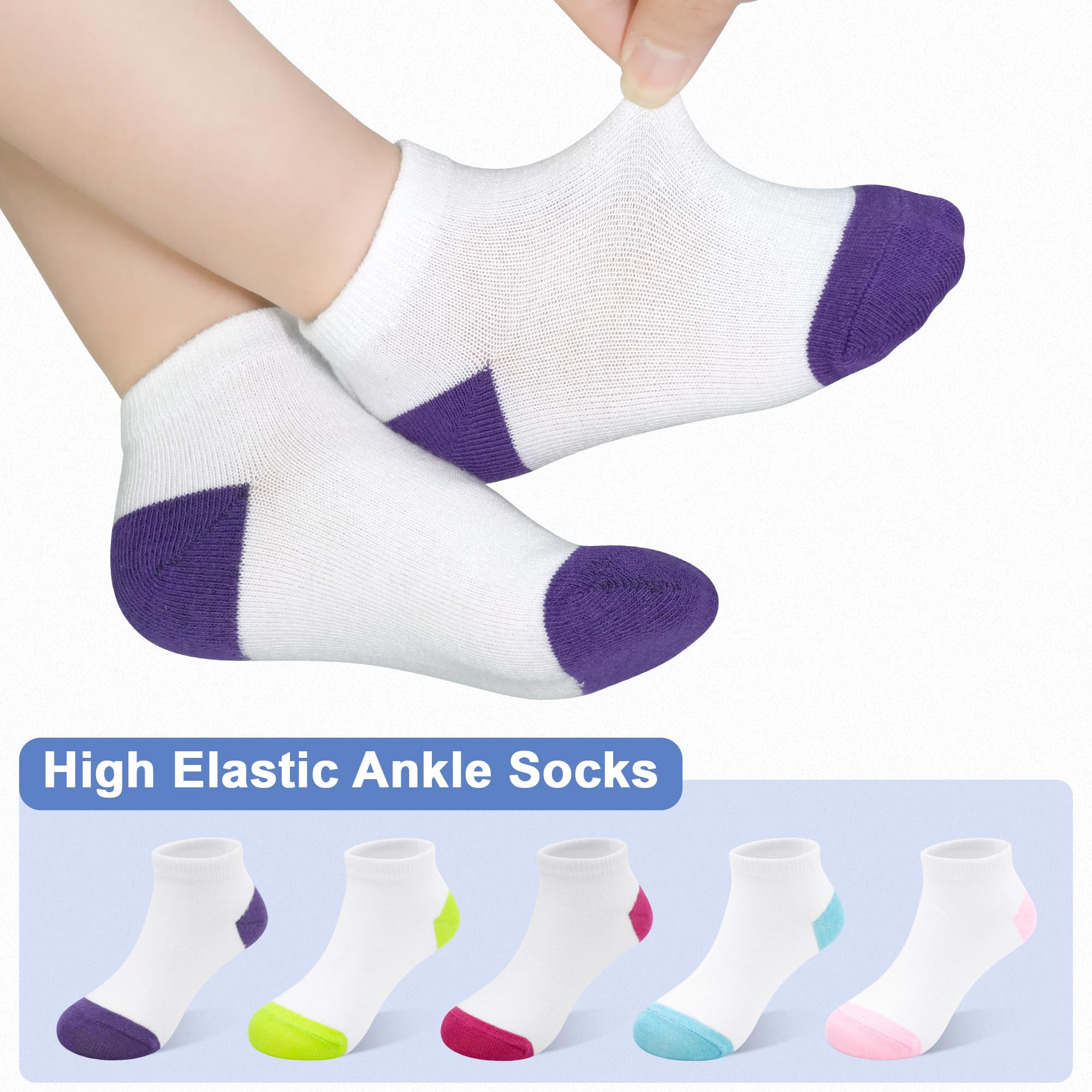 ZERULETS 25 pares de calcetines para niños pequeños, calcetines cortos de corte bajo para niños y niñas de 1 a 14 años