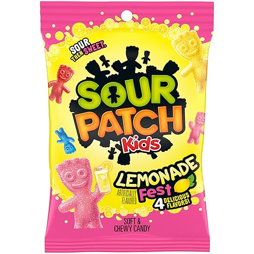 SOUR PATCH KIDS Lemonade Fest - Caramelos suaves y masticables, 8.02 onzas (paquete de 8)