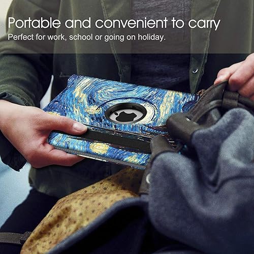 Vista 156 de Fintie - Funda giratoria para iPad de 9ª generación / 8ª generación / 7ª generación, de 10.2 pulgadas, funda giratoria en 360 grados, funda Azul