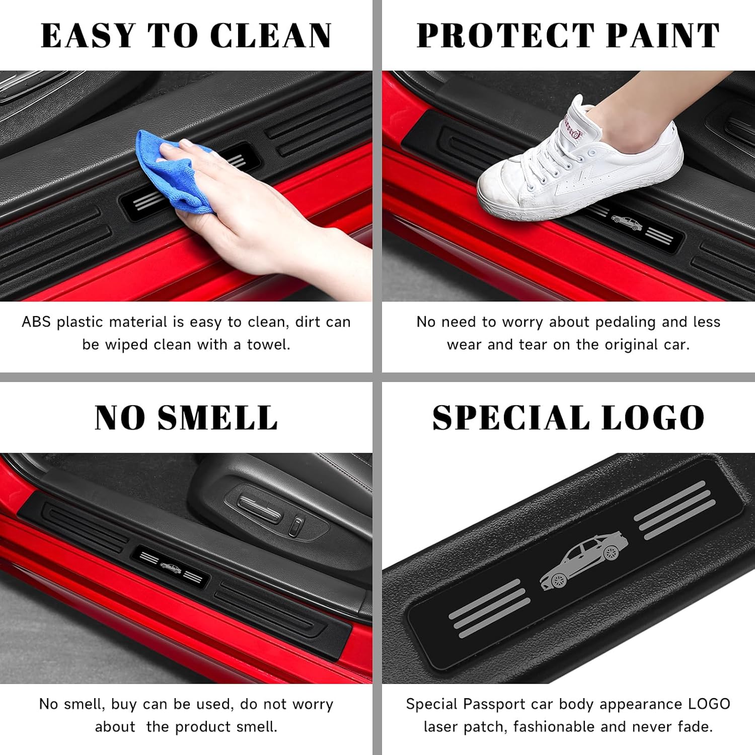 4PCS Car Door Edge Guards Door Sill Protector for Honda Civic 2022-2025 2026 Accessories ABS Plastic Material Matte Black Car Door Threshold Protection
