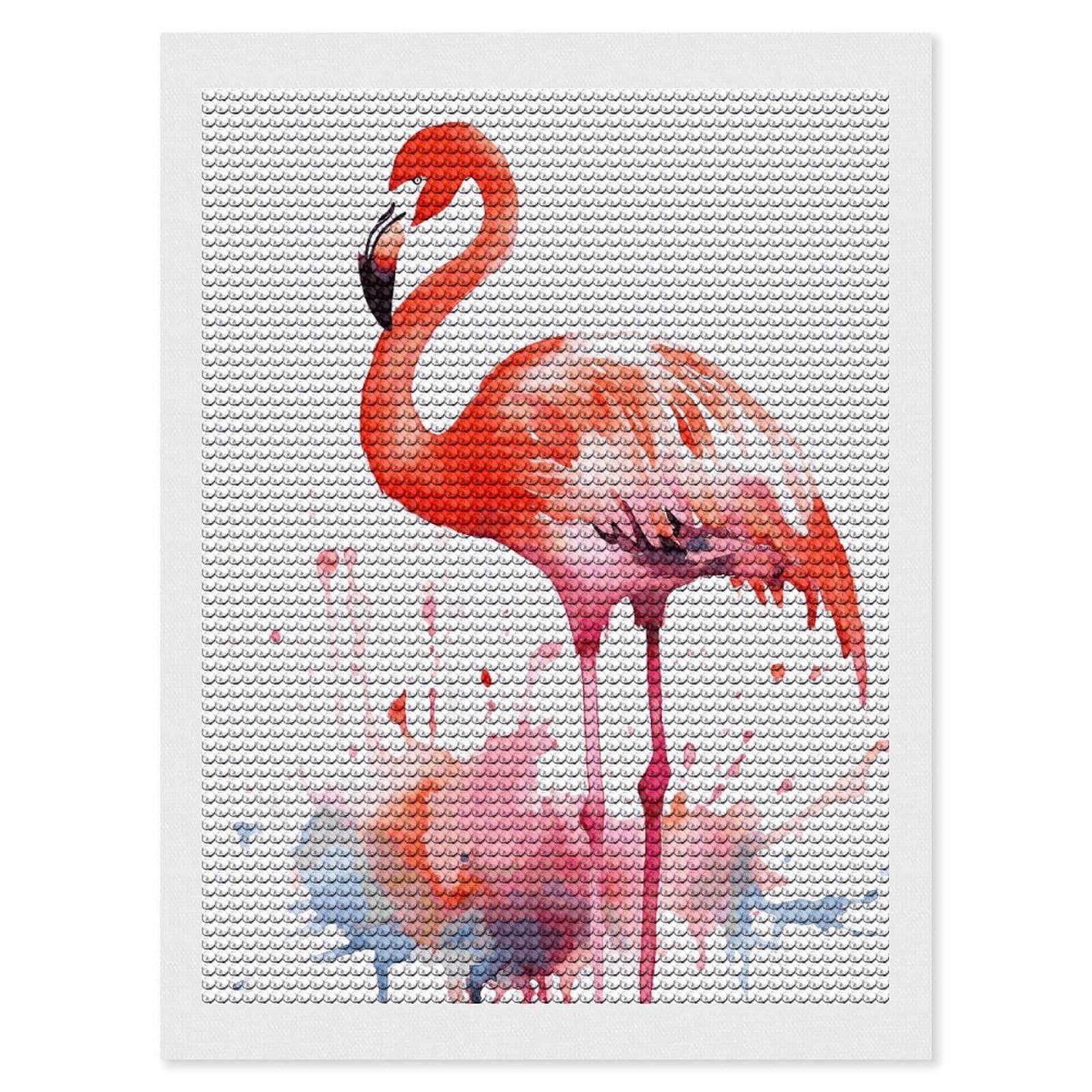 LDGSUPH Watercolor Flamingos Diamond Painting Kits for Adults Paint with Diamond Pictures Art DIY Full Drill Diamond Dots Painting Personalized Diamond Photo for Home Wall Decor Gift 12"x16"