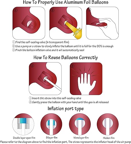 Miniatura 3 de Globos con el número 2 de 40 pulgadas, color rojo vino, burdeos, de papel aluminio con helio, globos grandes para decoración de fiesta de