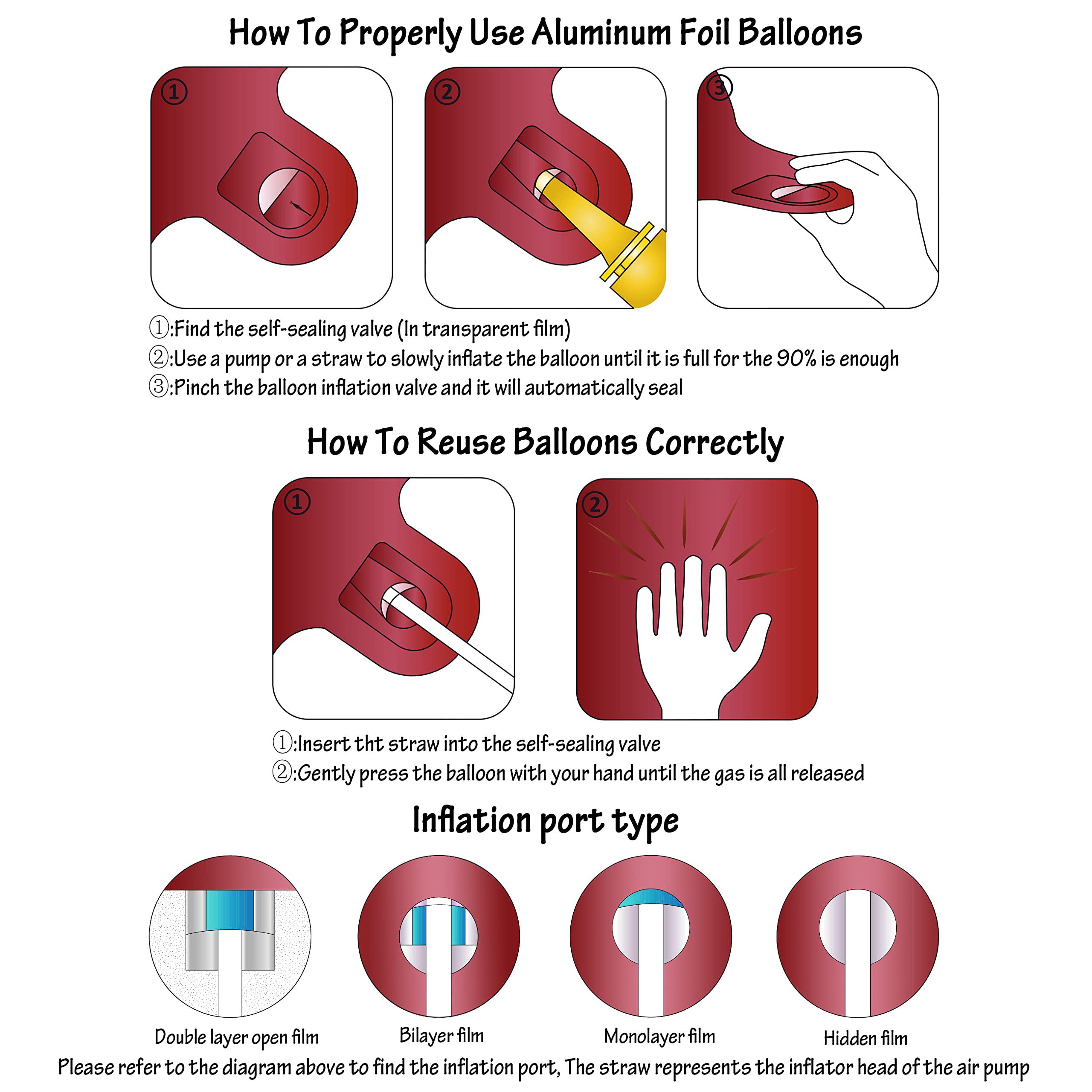 Red 0 balloon 40 Inch Giant Helium Foil Number 0 to 9 Red Balloon Birthday Wedding Party Digital Decorations (Number 0) — view 140