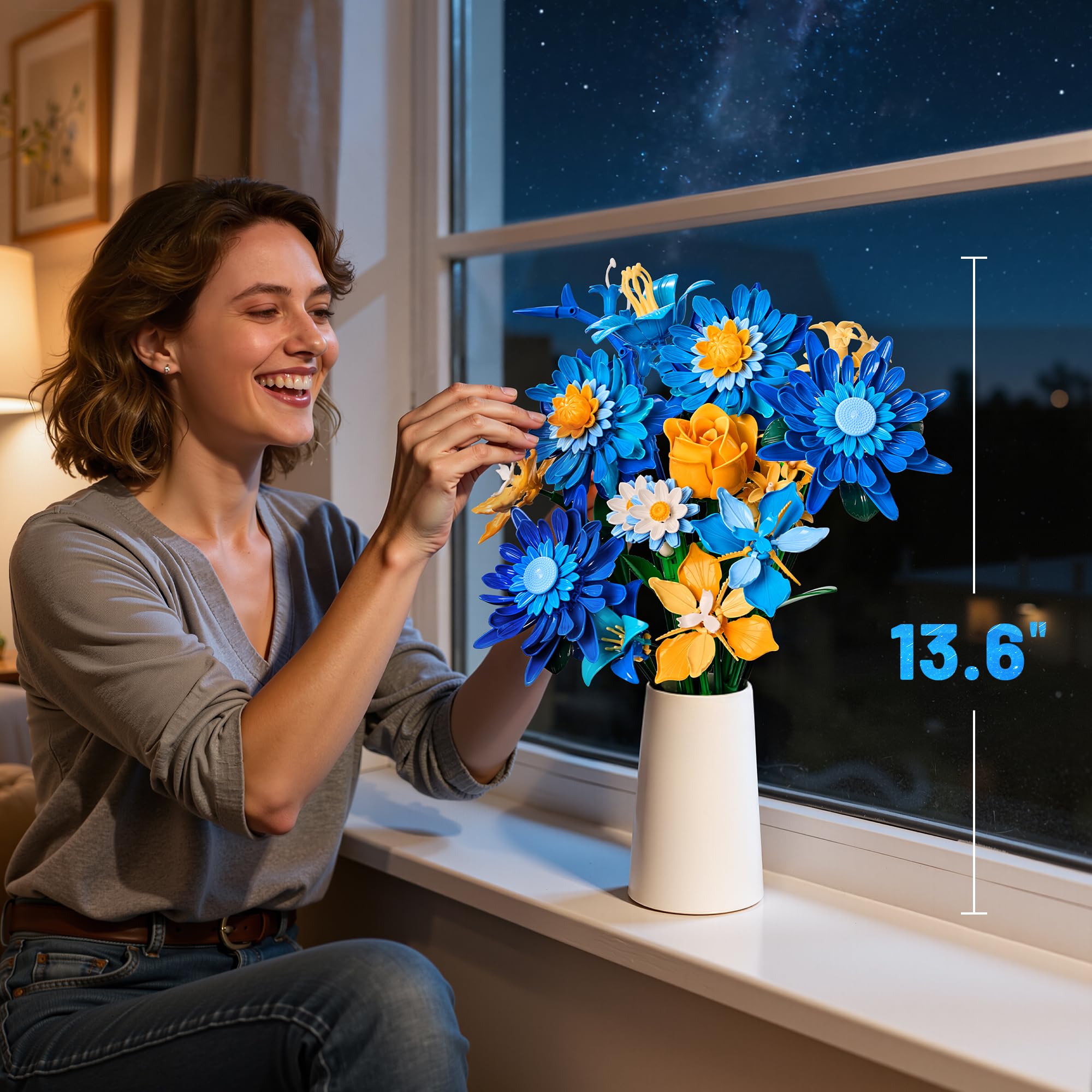 Amazon.com: EWED Starry Blooms Flowers Bouquet Building Set for