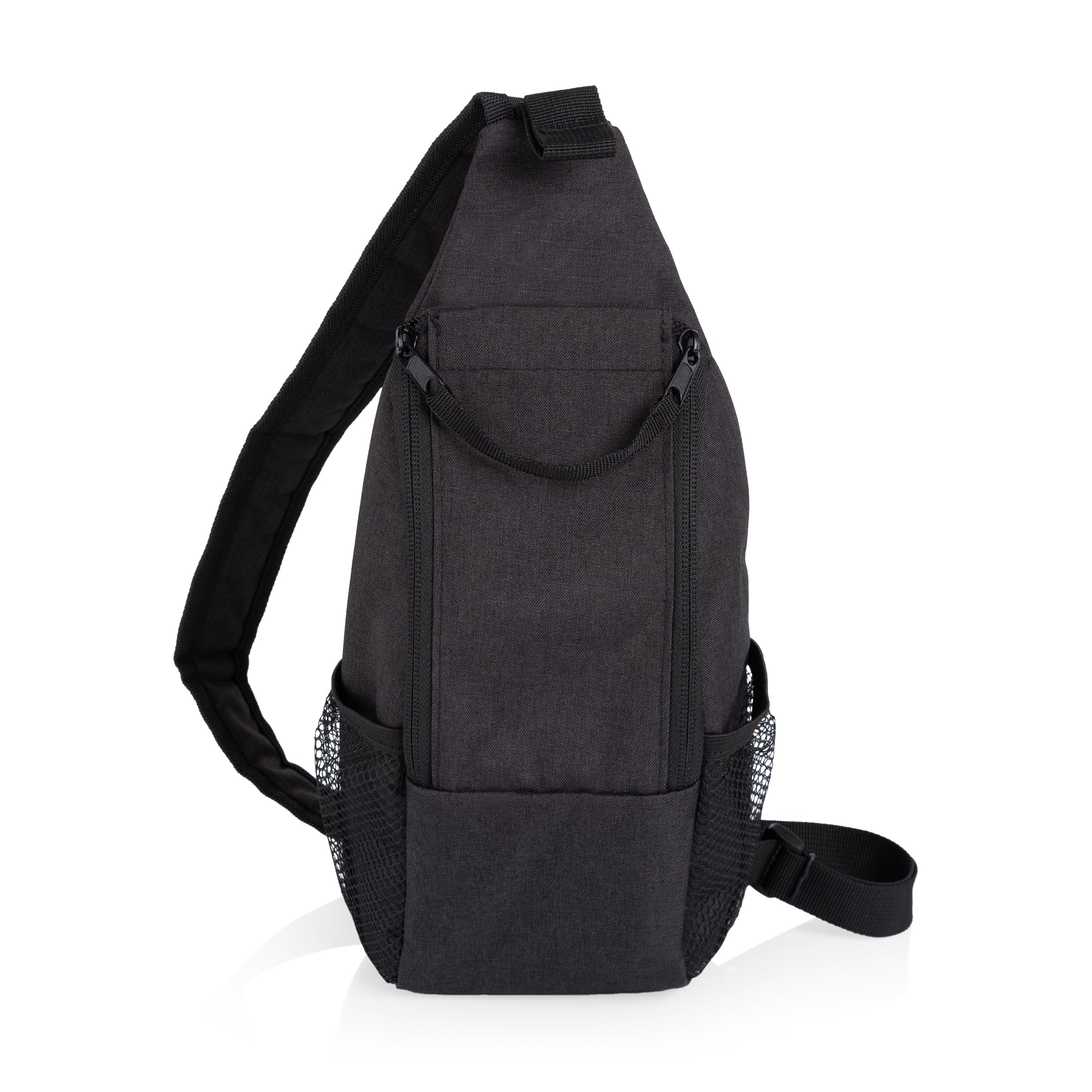RLDOBOFE Unisex Chest Sling Bag - Black & Yellow Pug Print, Lightweight Crossbody Daypack For Travel, Hiking