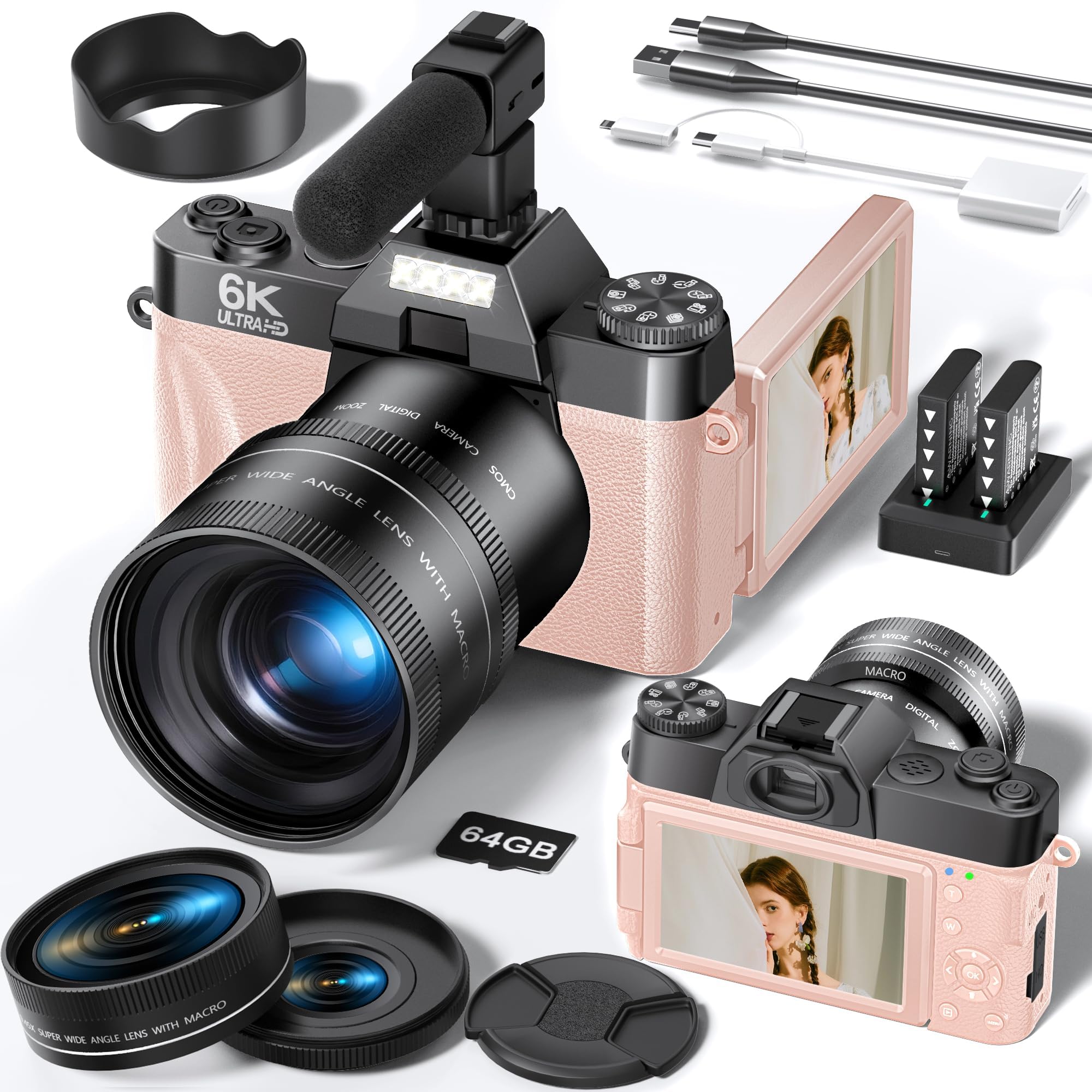Amazon.com : FLATIC Cameras for Photography, 6K 64MP Digital