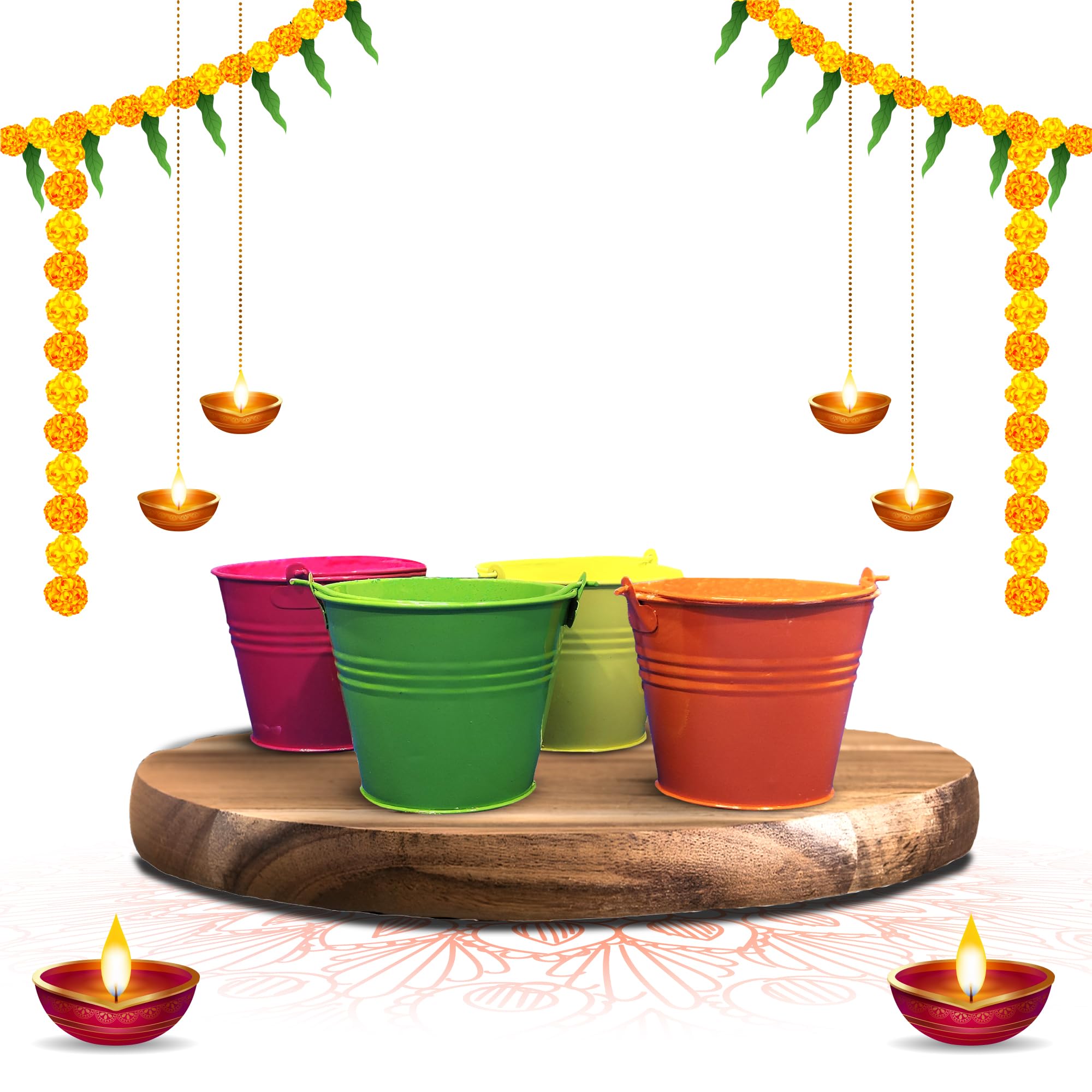 Grob Colourful 3 Inch Mini Buckets Pack of 4 | Ideal Mini Flower Pots | Perfect Desk Organizing Tiny Buckets for Stationery Items | Show Piece Gift for Home Decor | Smart Living Product (B0BTNW41LF) Amazon Price History, Amazon Price Tracker