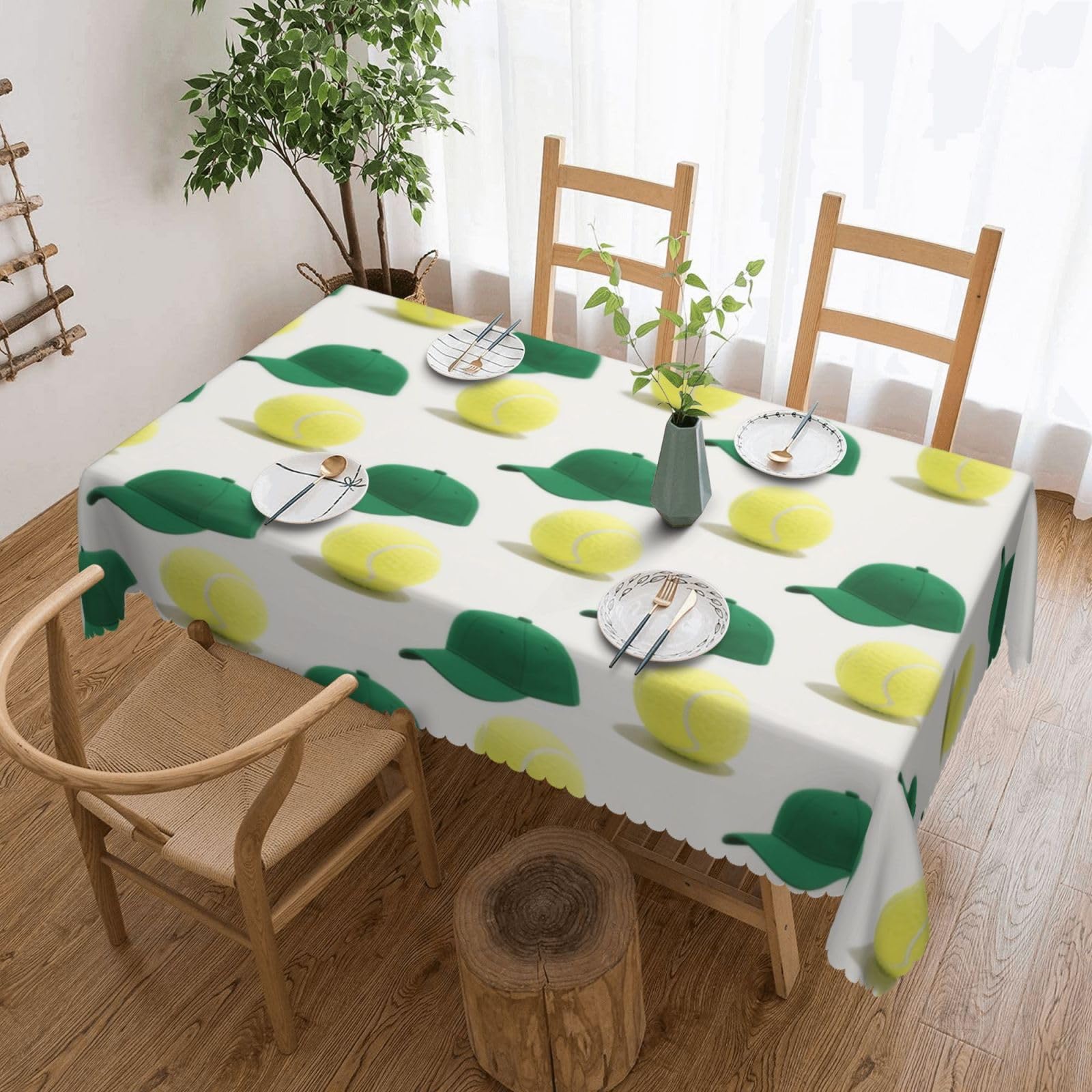 FekiLoot Rectangle Tablecloth 54 X 72 Inch, Classic Stain ‎Resistant Table Cloth Reusable Washable Table Cover Tennis Tabletop Decor for Kitchen Dining Party Indoor Outdoor Use