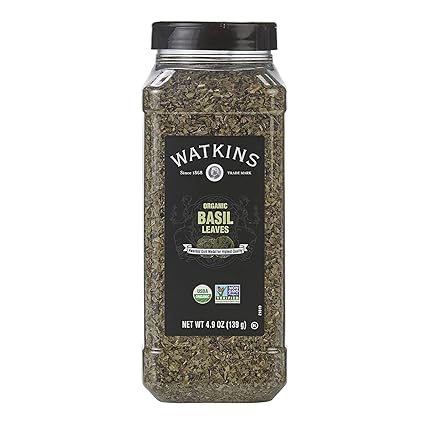 Watkins Gourmet Spice, Organic Basil, Bulk Food Service Size, 4.9