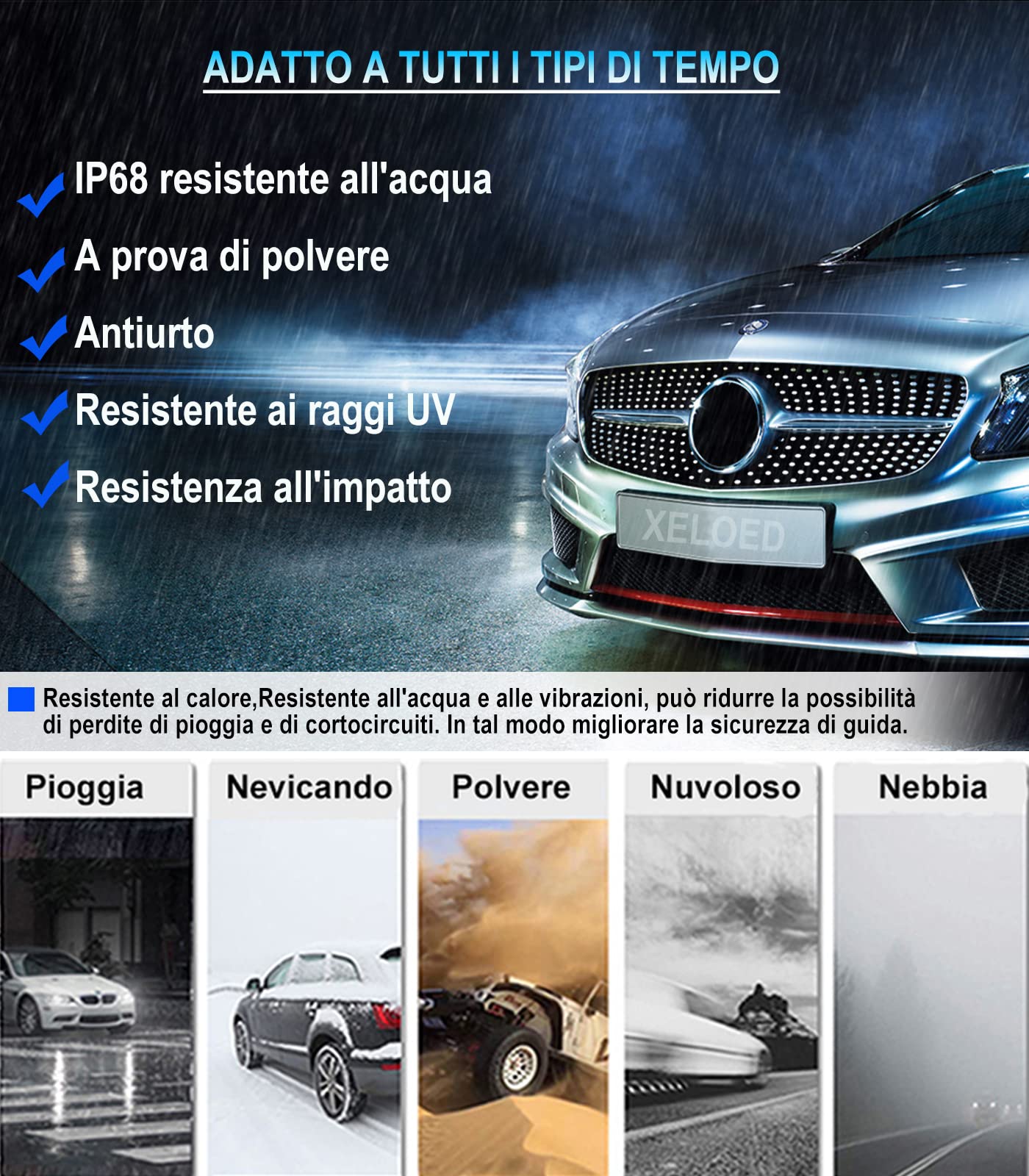 XELORD D3S 8000K Xenon Lampada 35W 12V HID Alta Luminosità Auto Fari Lampadine(Confezione Da 2)