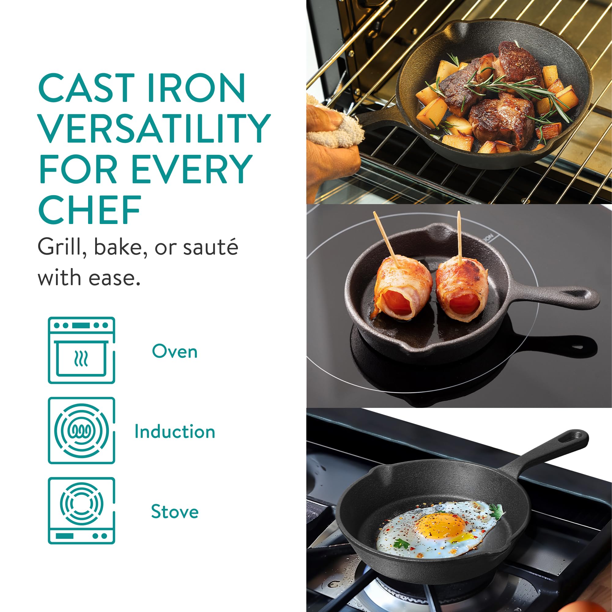 Poêle En Fonte 24 Cm Avec Bec Verseur Pour Barbecue - Accessoire Pour