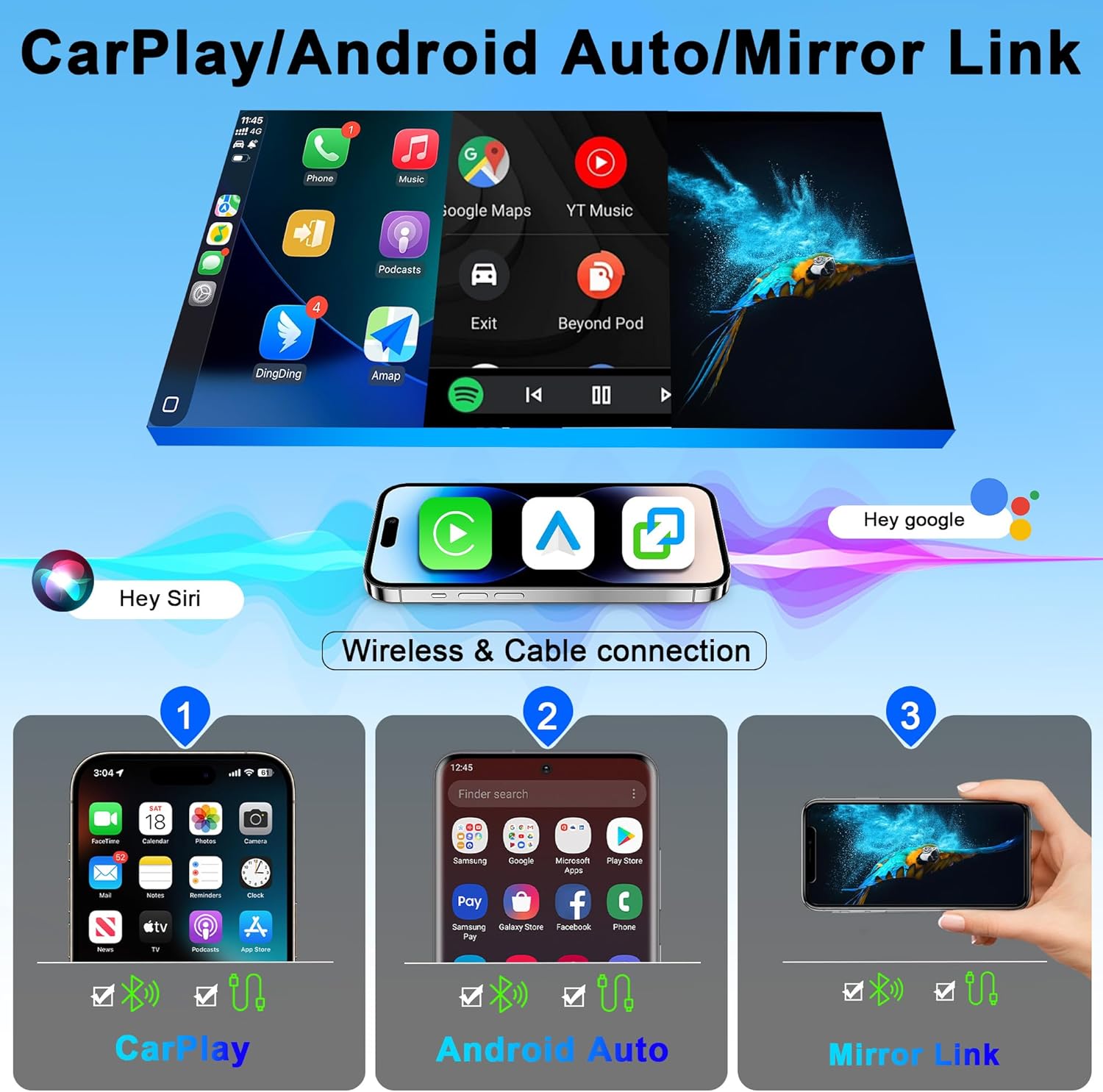 Car Radio Stereo for Honda CRV 2002-2006: Upgrade Android 15 64GB 9" 1280 * 720 Touchscreen Head Unit - Wireless CarPlay & Android Auto Bluetooth WiFi GPS MirrorLink FM 36EQ SWC 1080P Backup Camera