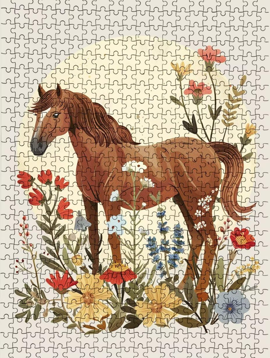 Puzzle 6000 Teile, Blumen Pferde Puzzle Erwachsene 6000, Klassische Puzzles, Puzzlespiele für Die Ganze Familie, Mit Schöner Verpackung, Dekoration Puzzles und Geschenke FNKL3-477
