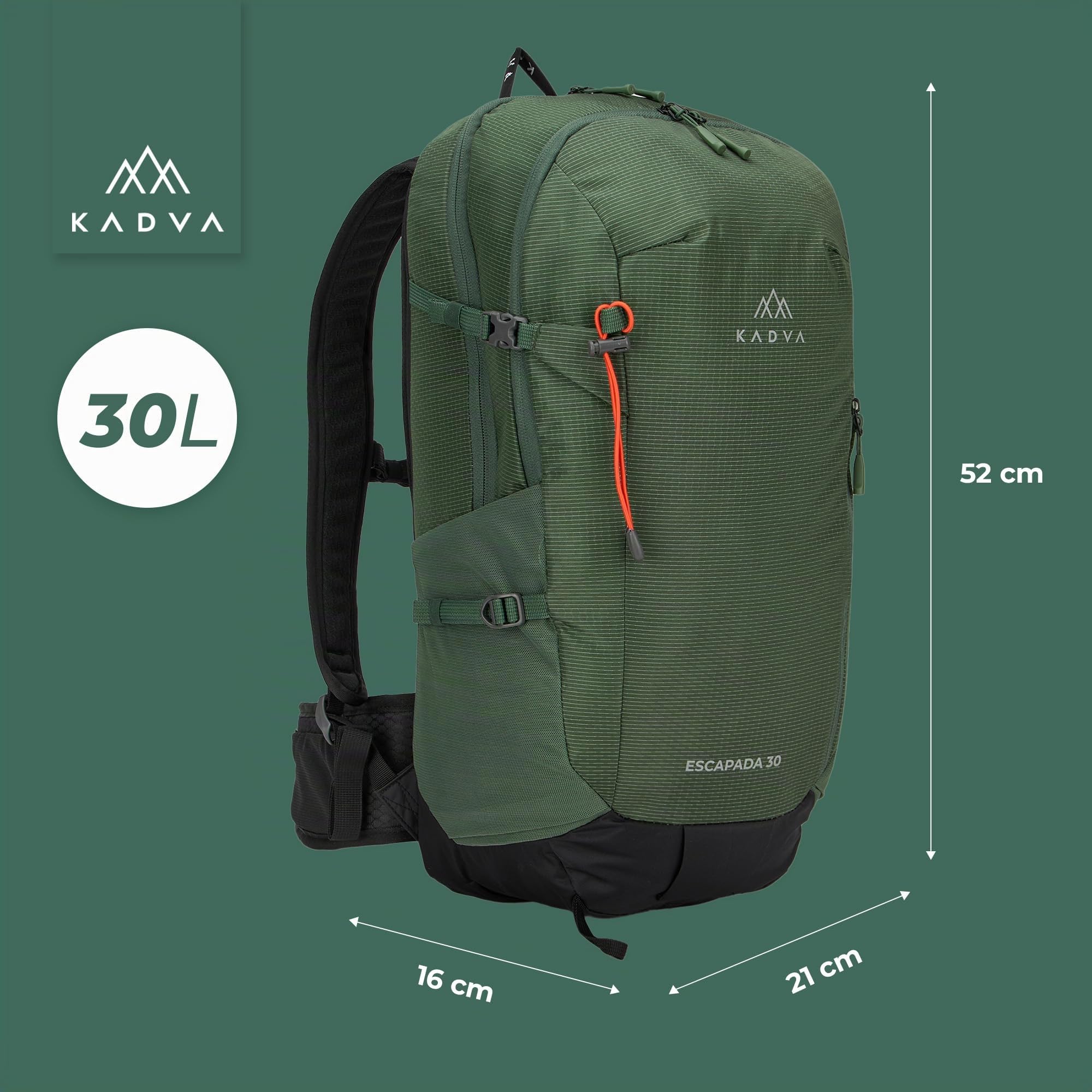 KADVA Escapada Mochila de senderismo para exteriores Unisex adulto