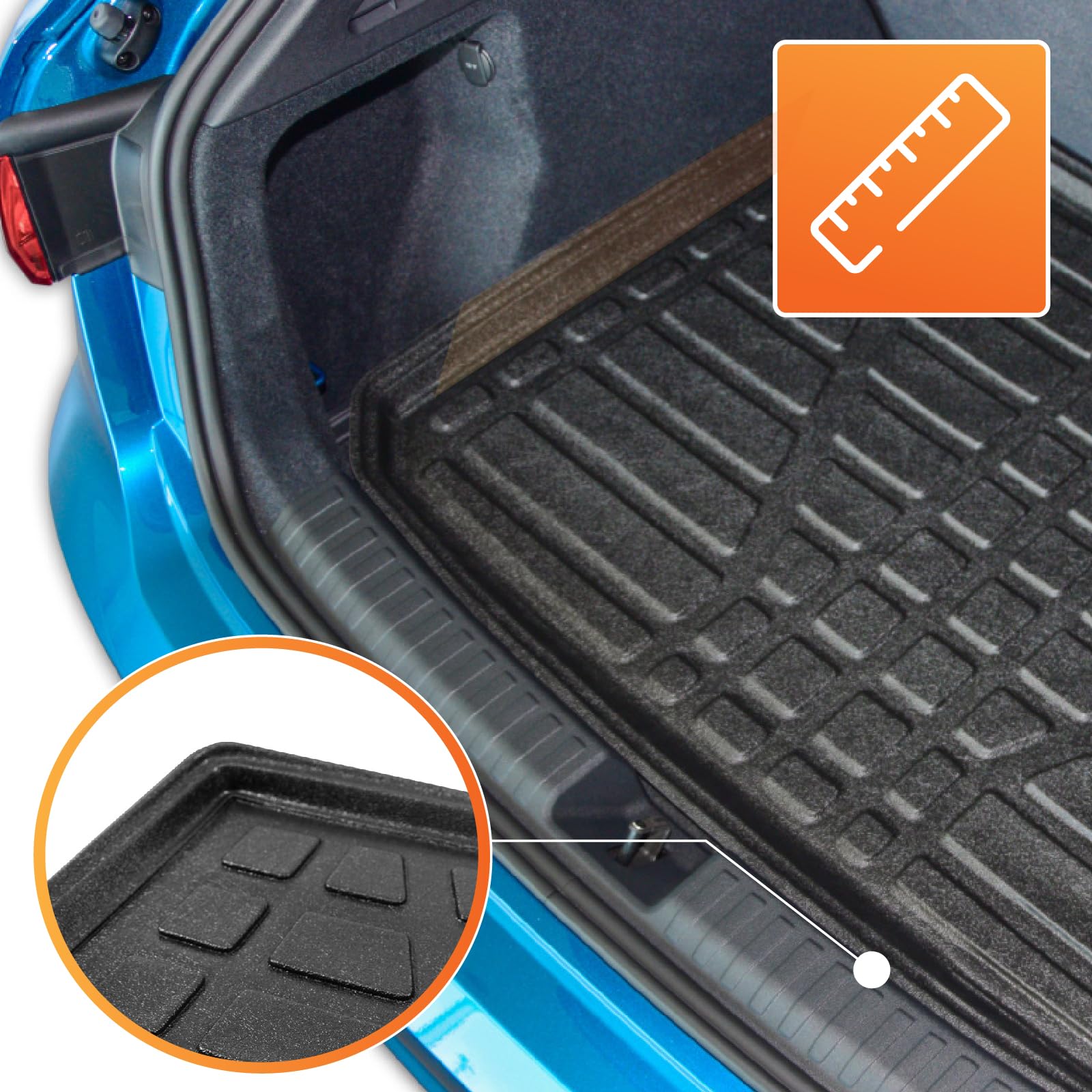 SCOUTT Vasca Bagagliaio per Jeep Renegade Dal 2014 Piano Superiore, in TPE su Misura, Proteggi Baule con Bordo Alto 4 cm, Antiscivolo, Inodore