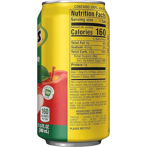 Miniatura 2 de Mott's Jugo de manzana 100% original, lata de 11.5 onzas líquidas (paquete de 24)