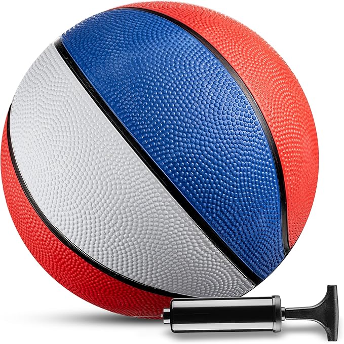 Amazon.com: PlayBolt Rubber Mini Basketball - 7 Inch, Size 3 - Mini ...