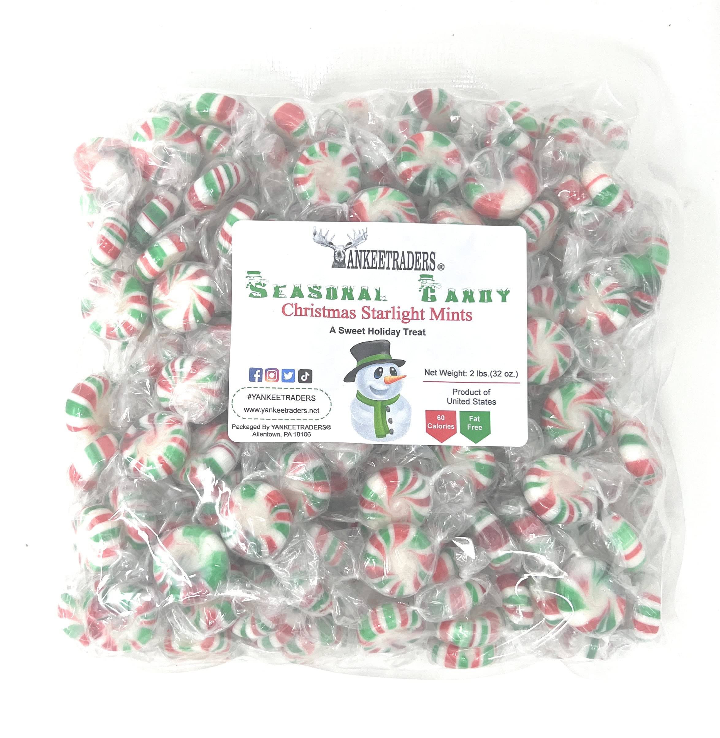 YANKEETRADERS Yankee Traders Christmas Starlight Mints, 2 Pound