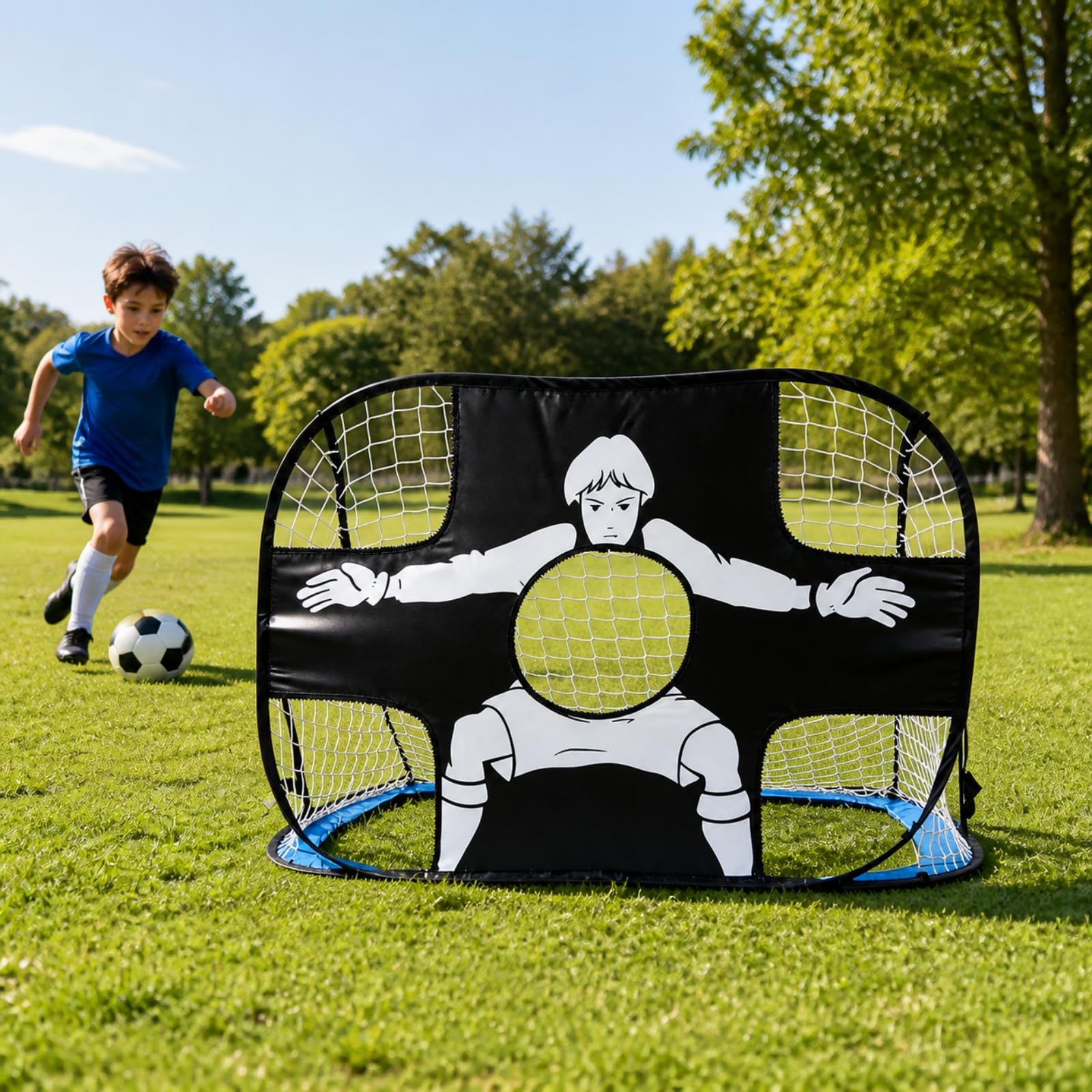 da Calcio Bambini Pieghevole con Bersaglio Centrale E Laterali Rete Inclusa Struttura Stabile Leggera per Allenamento Calcio Bambini Esercizi di Adatto Palestra Giardino Esterno