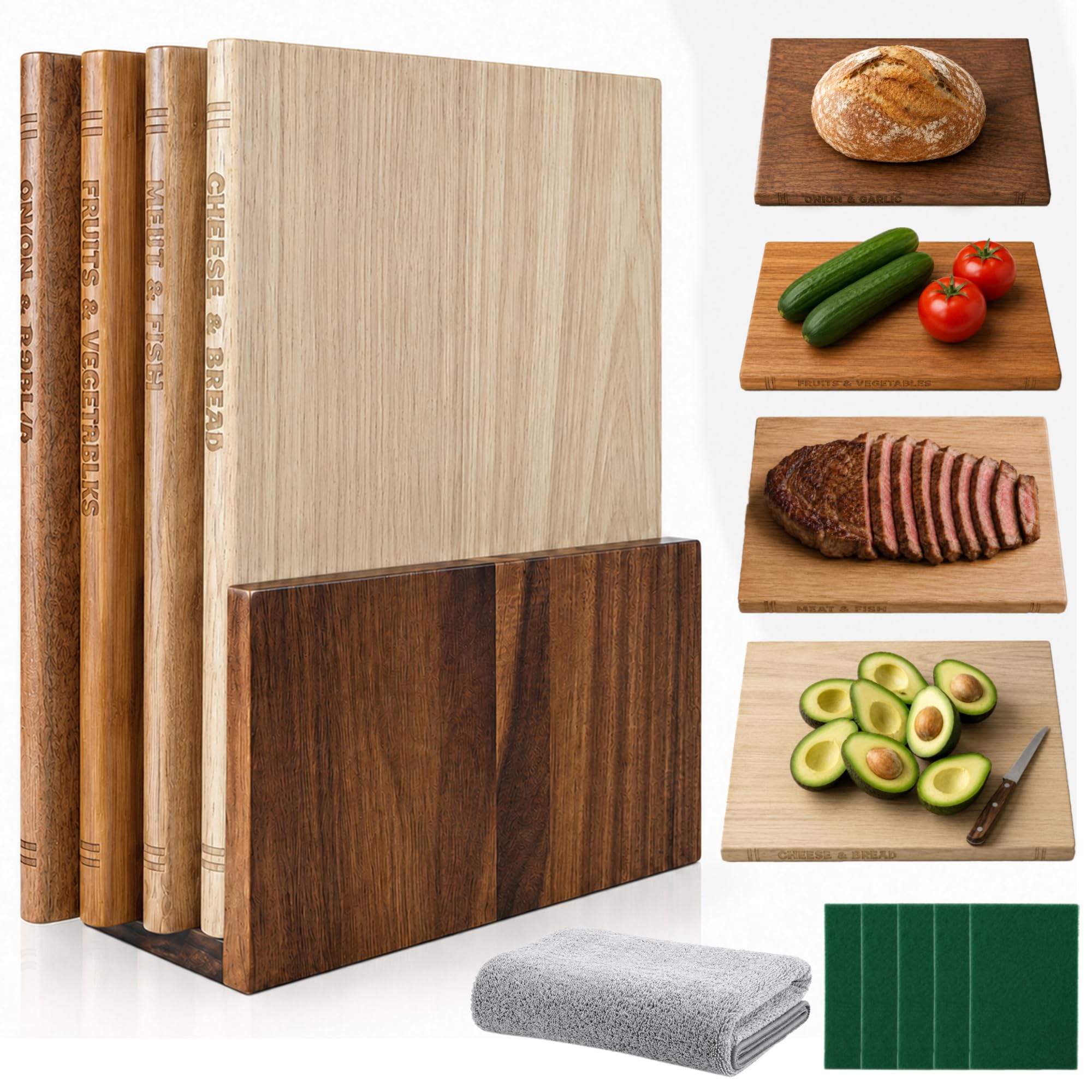 Photo 1 of Generic Book Cutting Board Set with Holder