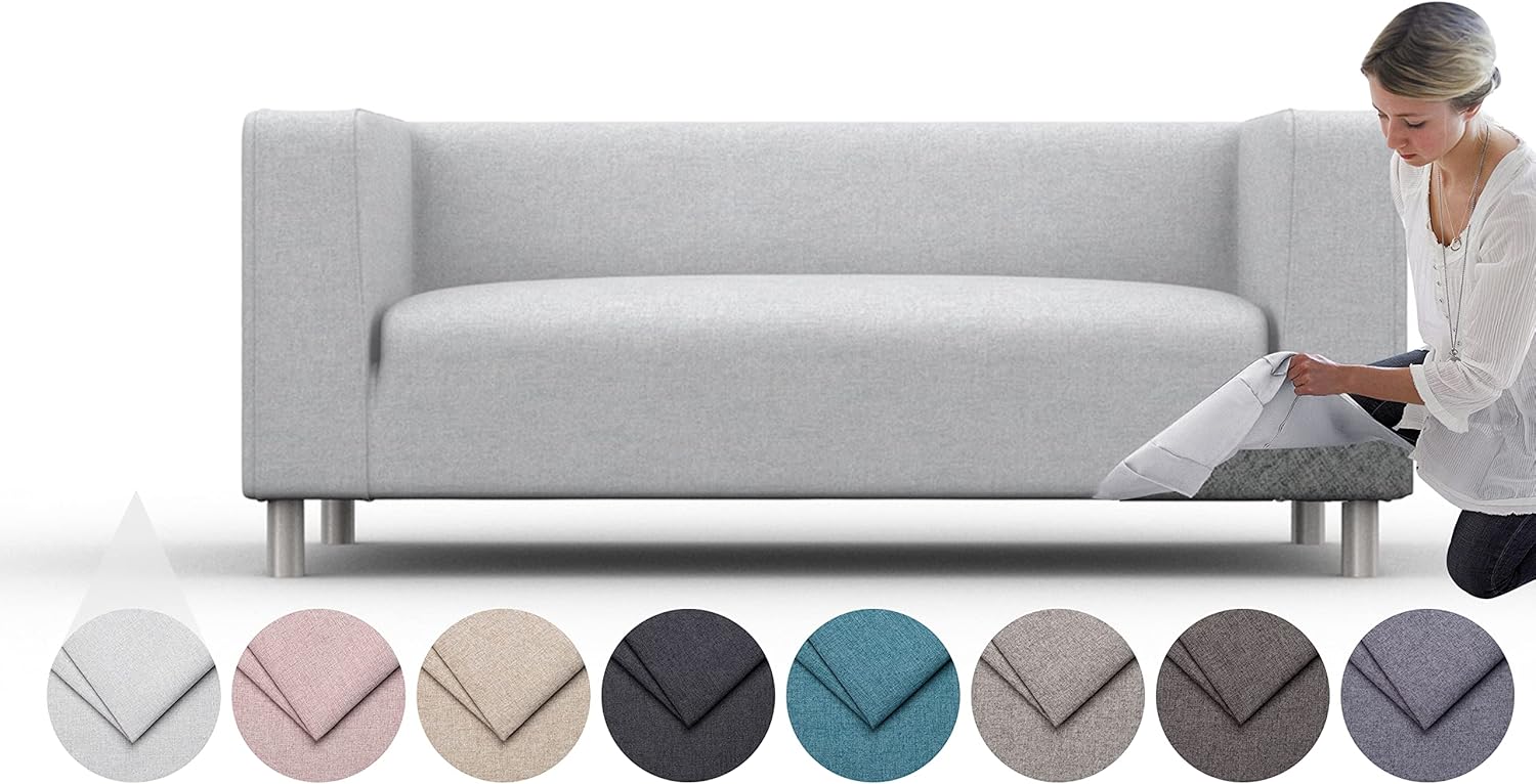 comfortly | Cover for Klippan 2 Seat Sofa, Replacement Slipcover, Heavy Duty 1 pcs Cover, Pets and Stain Proof Durable Nano-Tech Fabric, Easy to Clean & Replace (Cashmere Blends - Beige)