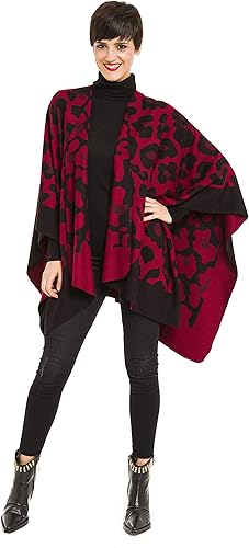 Miniatura 3 de MIMOSITO Chal envolvente tipo poncho Ruana para mujer, suéter abierto al frente para otoño e invierno