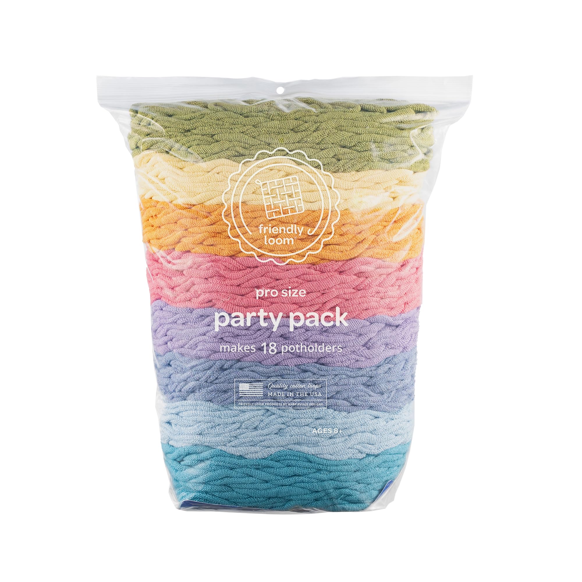 friendly loom Quality Cotton Weaving Loops in Botanical Inspired Colors – 10” PRO Size | Weave 18 Functional Potholders | Made in The USA