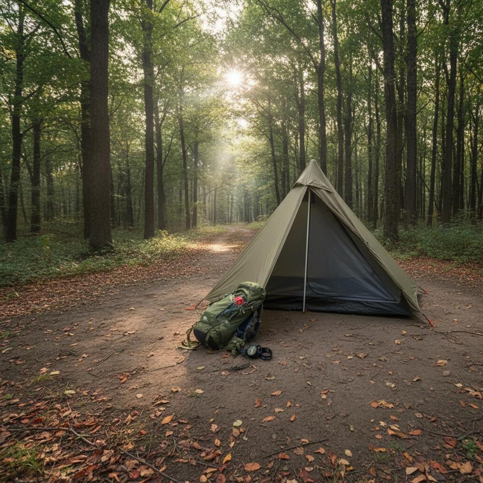 Gralara Tienda Piramidal Protección Solar Tienda de un Solo Plaza Transpirable Artículo Camping para Senderismo, Montaña, Viaje