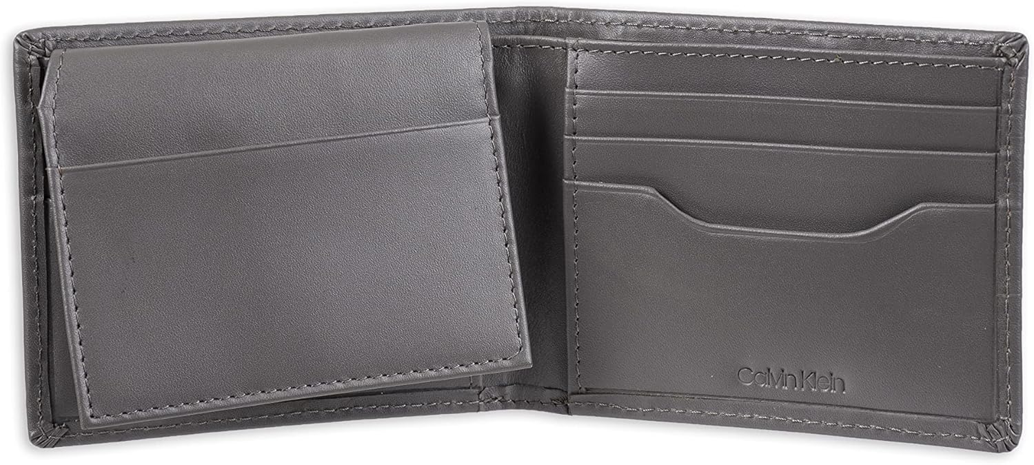 Calvin Klein Men's RFID Leather Minimalist Bifold Wallet with Multiple Card Slots and ID Window - Image 2