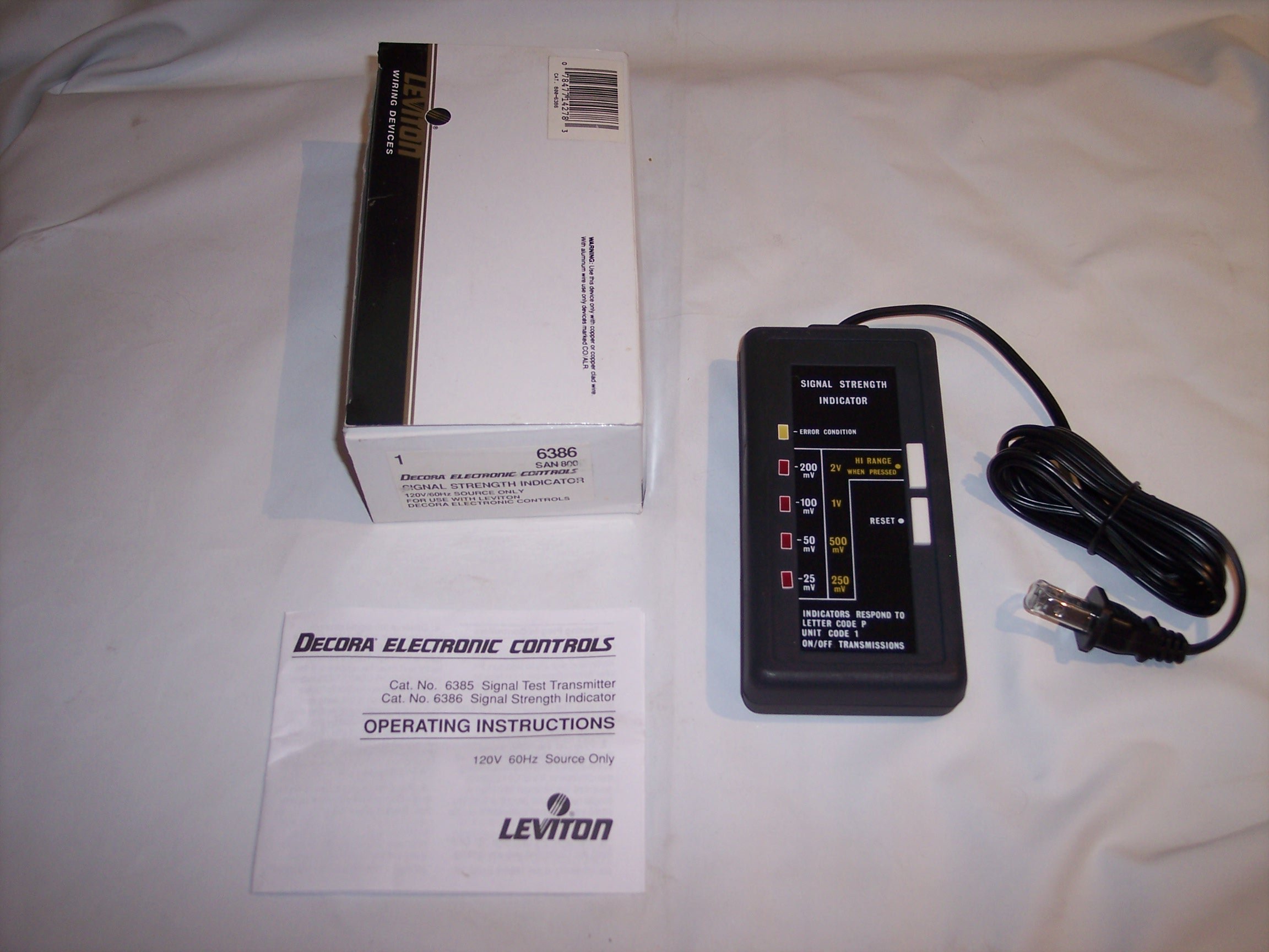 Leviton 6386 Signal Strength Indicator, for use with 6385 Signal Strength Indicator