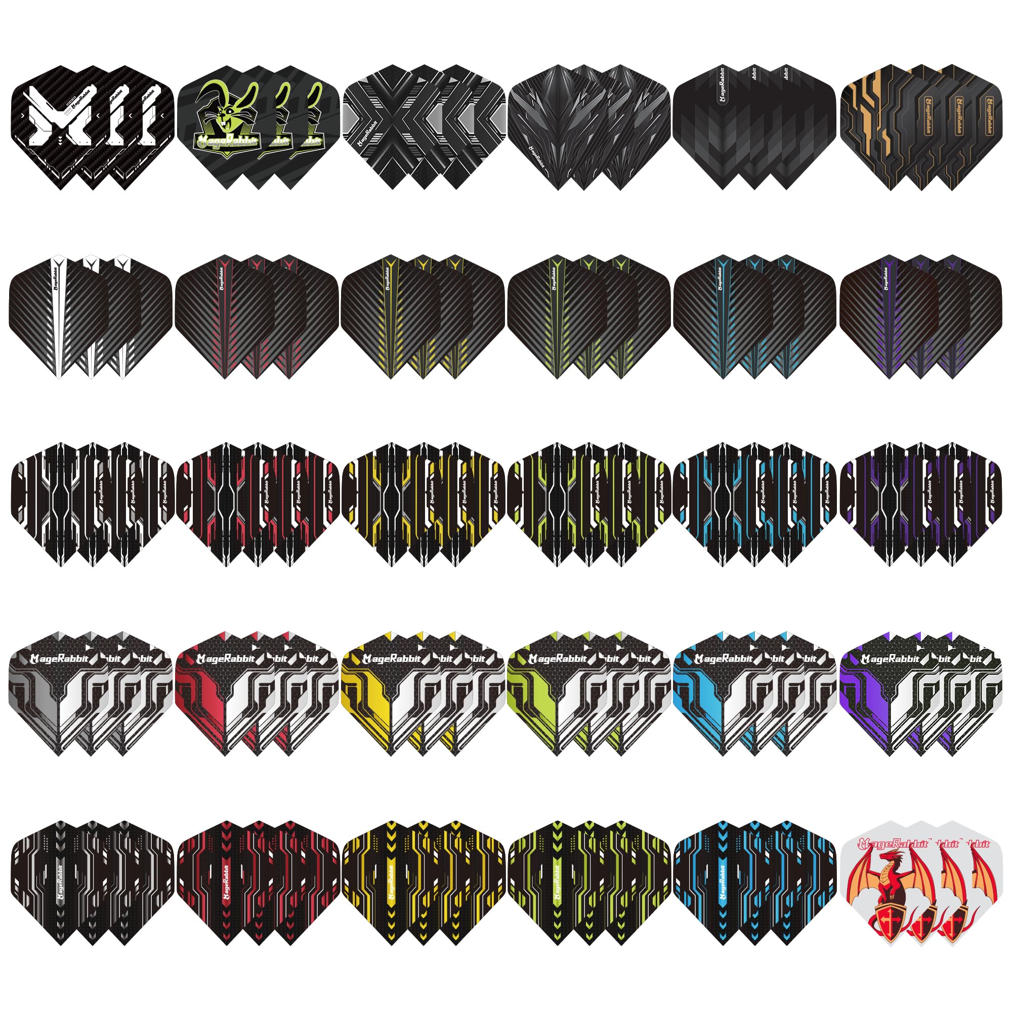 Dart-Flight 90pcs, 30Styles Standard PET Darts Zubehör, Perfekte für Soft/Steel Tip Dartpfeile