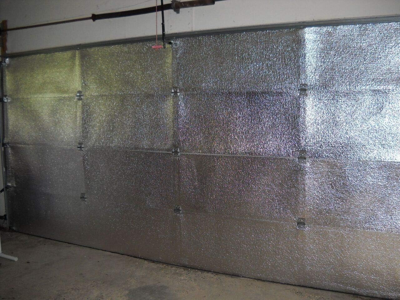 US Energy Products 2 Car Two Car Garage Door Insulation Kit (16'x7' or 16'x8') (Foil Finish) Includes: Reflective Foam Core Insulation (120 sq ft), Razor Knife, Squeegee, Double Adhesive Tape.