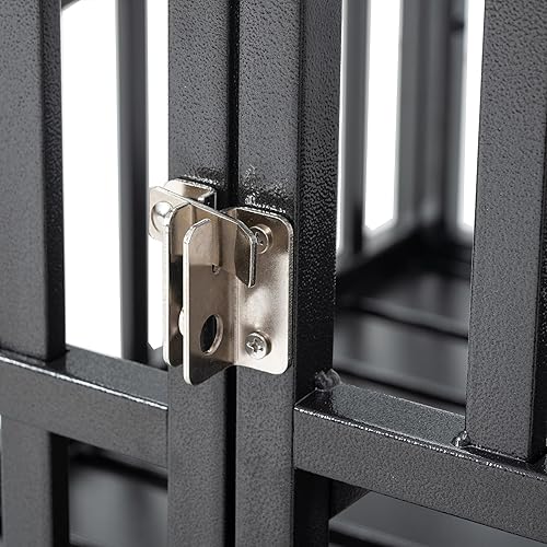 Miniatura 8 de kejector Jaulas para perros resistentes de 48 pulgadas, jaula grande para perros de acero indestructible, a prueba de escape, jaula de alta ansiedad